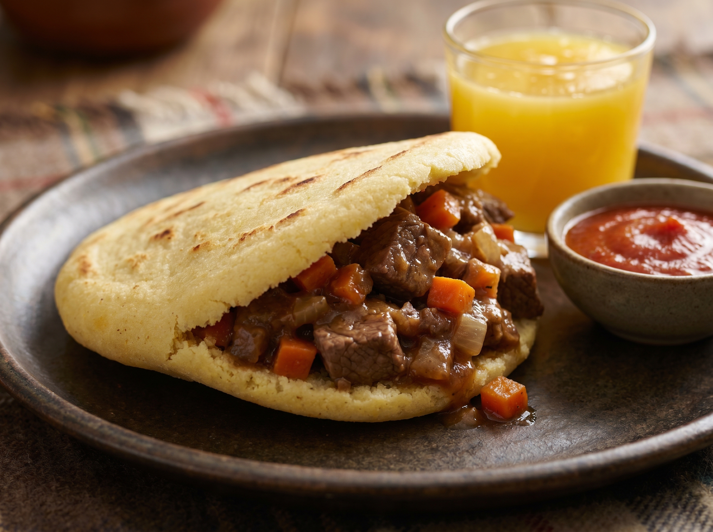 Arepa de Carne Estilo Australiano (Inspirada en el Pastel de Carne de Eidsvold)