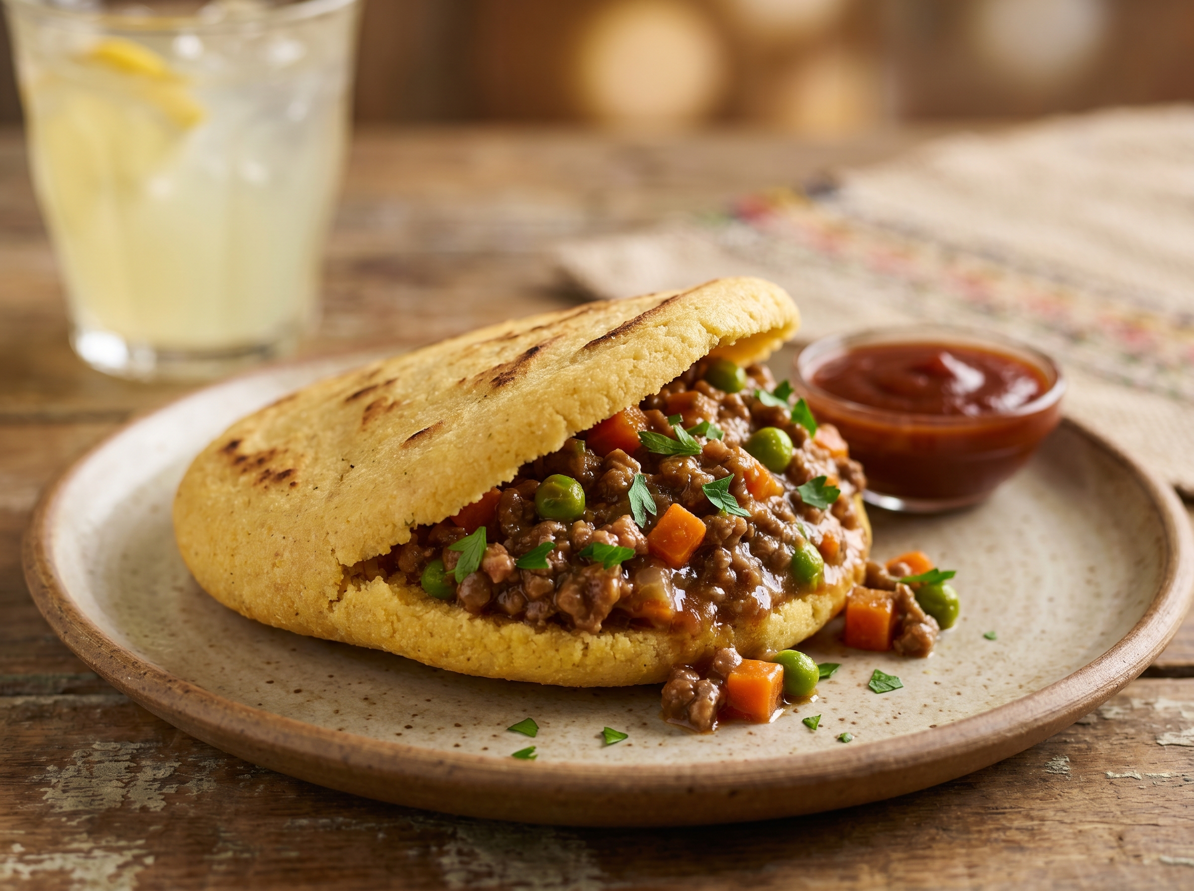 Arepa Australiana de Carne (Meat Pie Arepa)