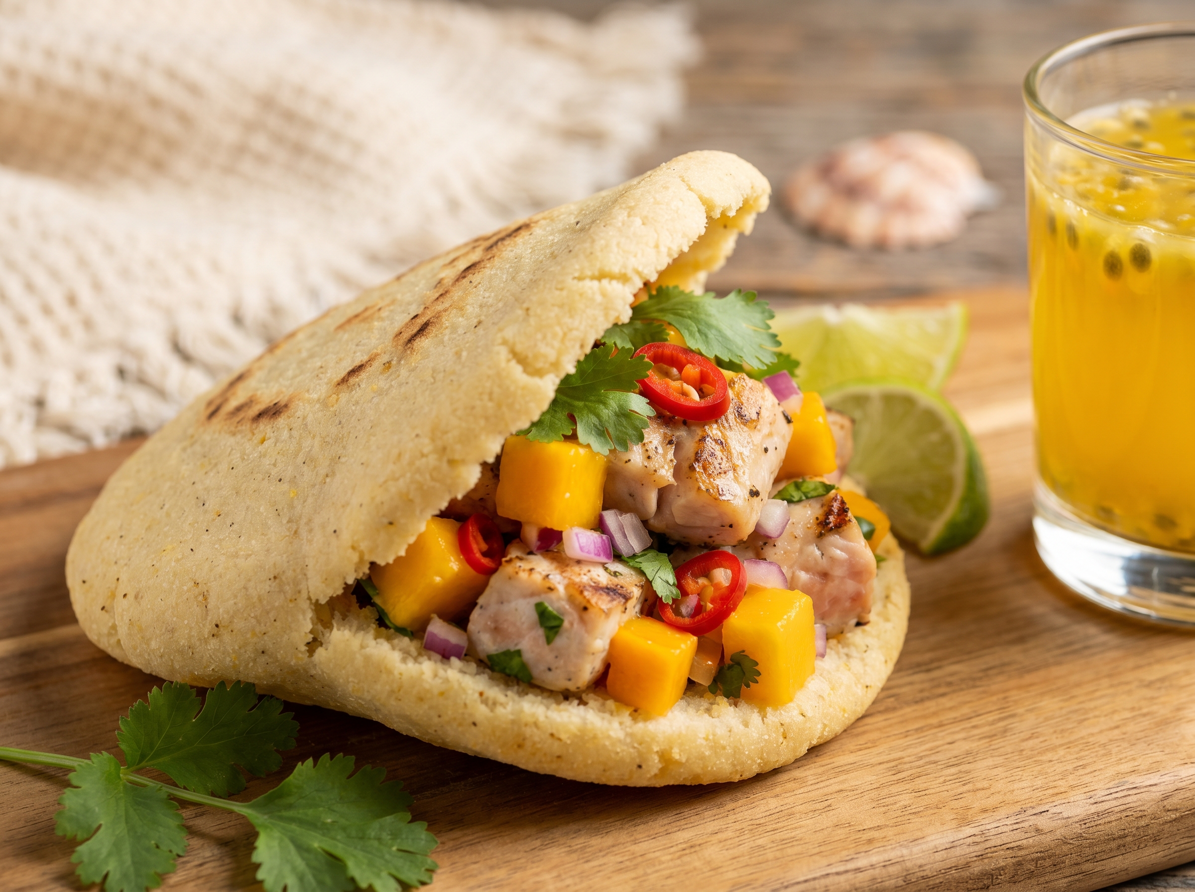 Arepa de Pescado a la Parrilla al Estilo de Exmouth