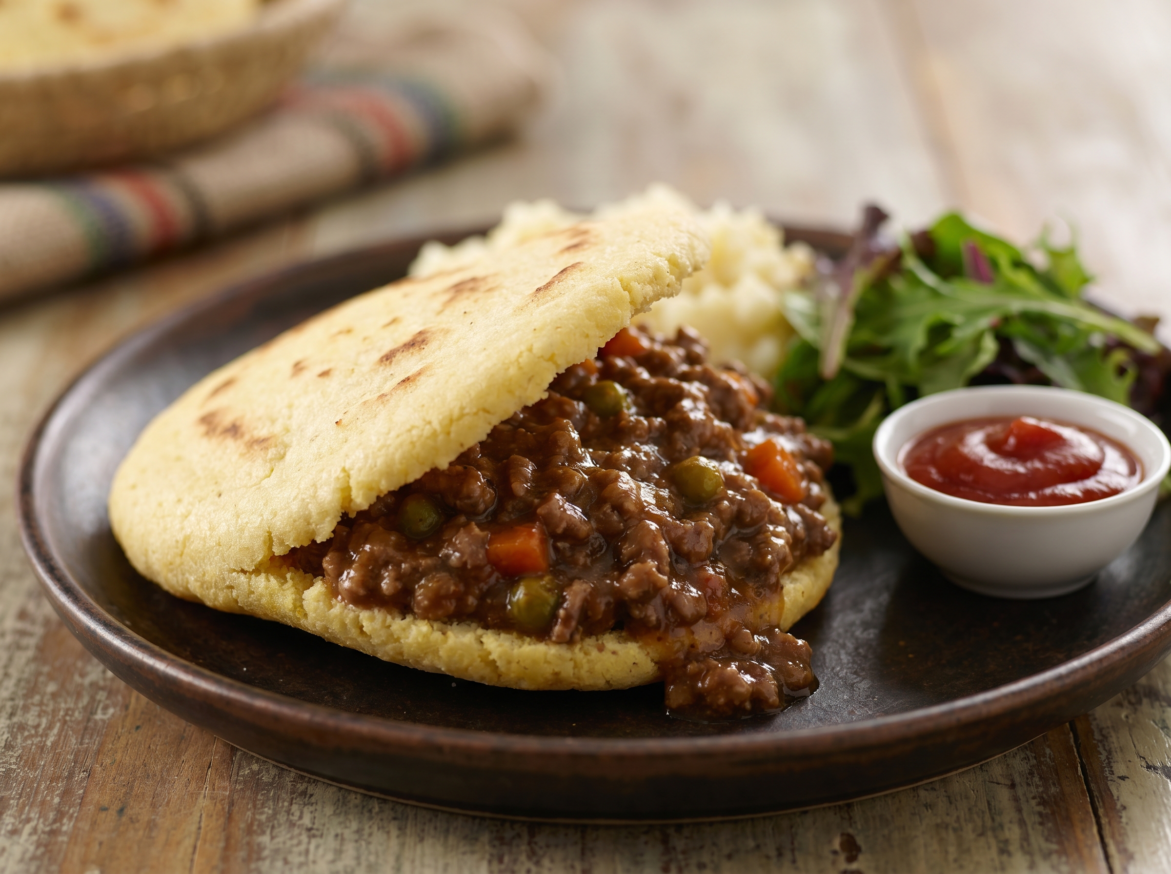 Arepa de Pastel de Carne Australiano