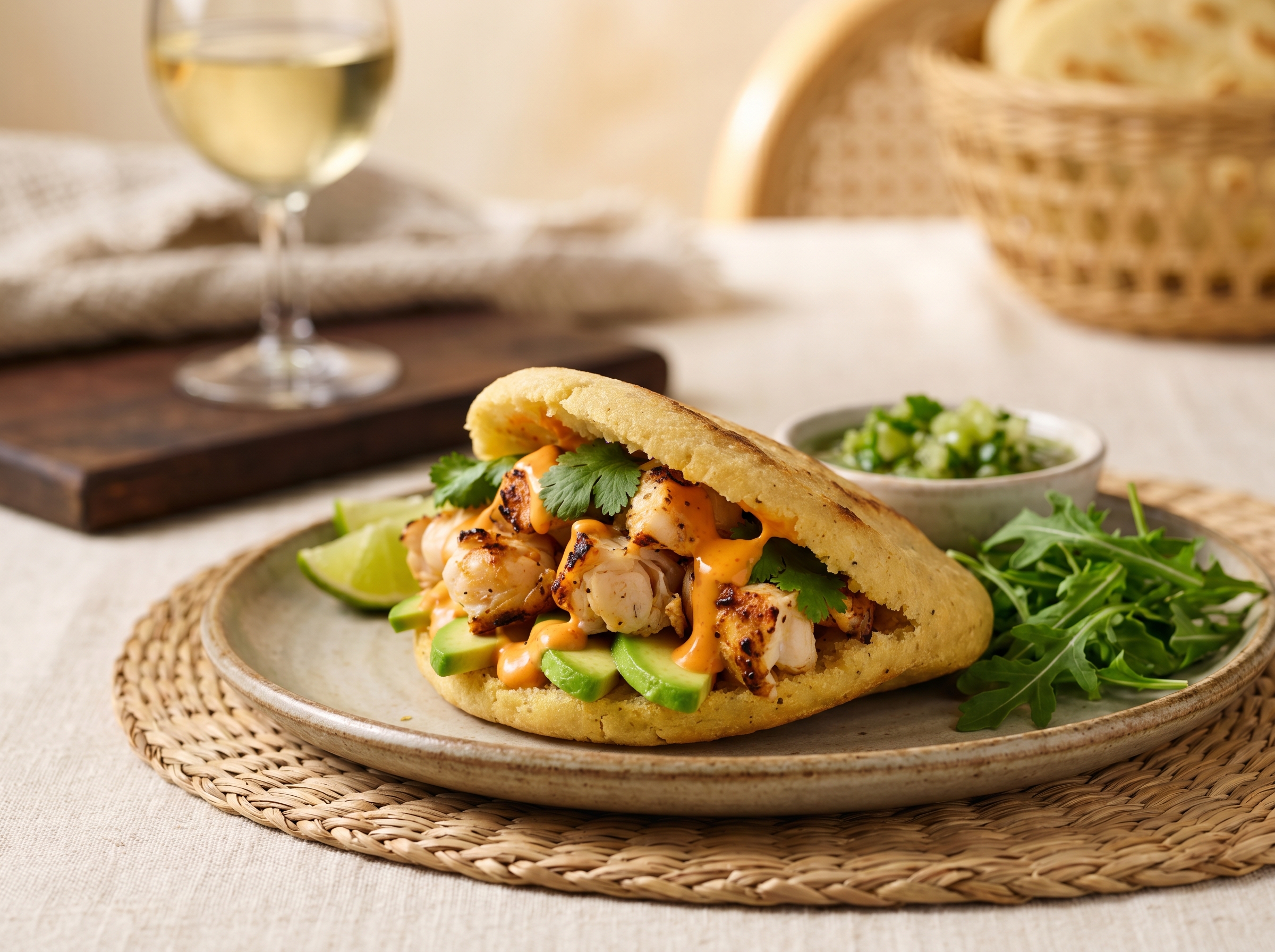 Arepa de Cangrejo Moreton Bay Asado (Estilo Hervey Bay)