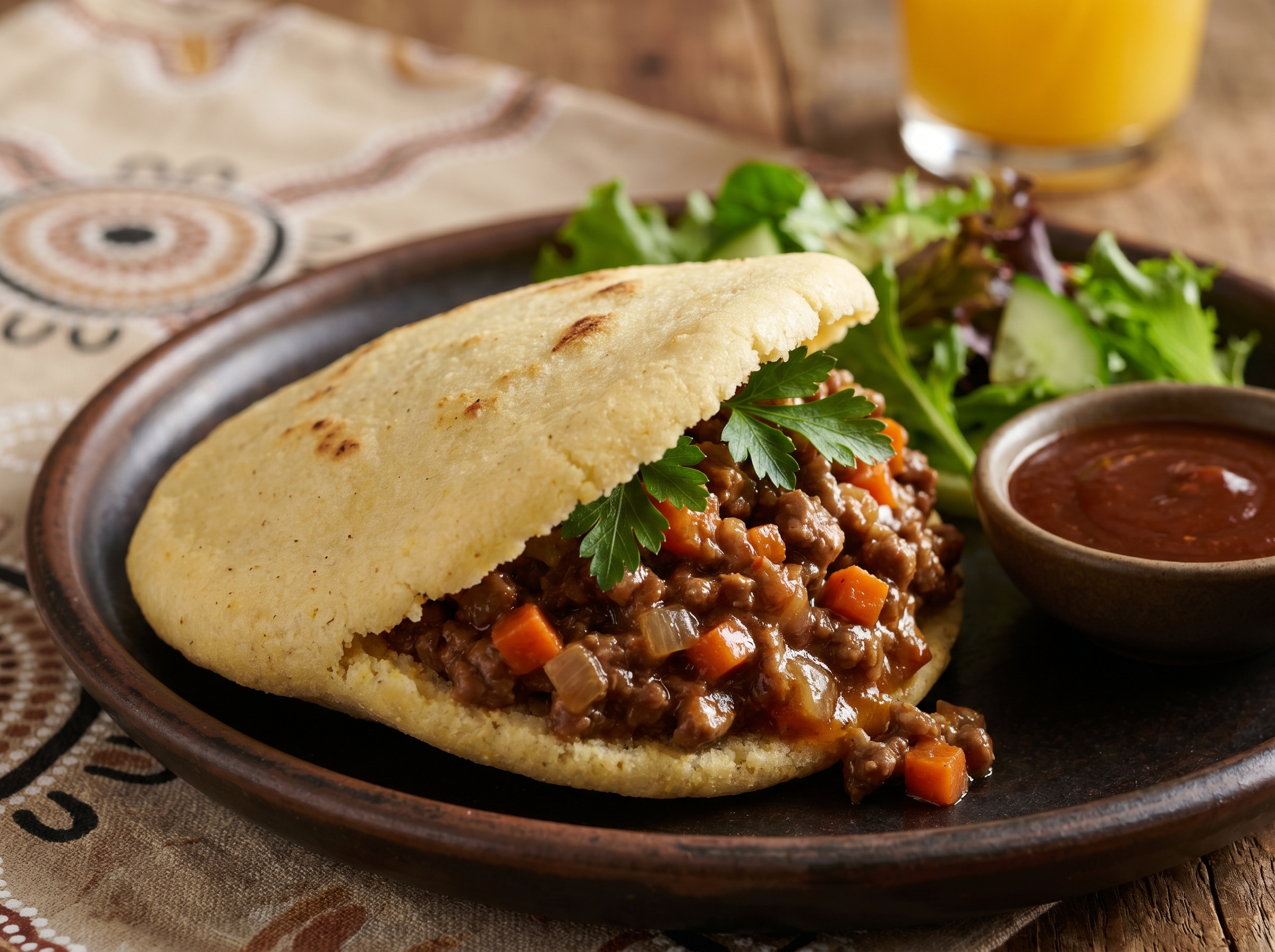 Arepa de Pastel de Carne Australiano (Meat Pie Arepa)