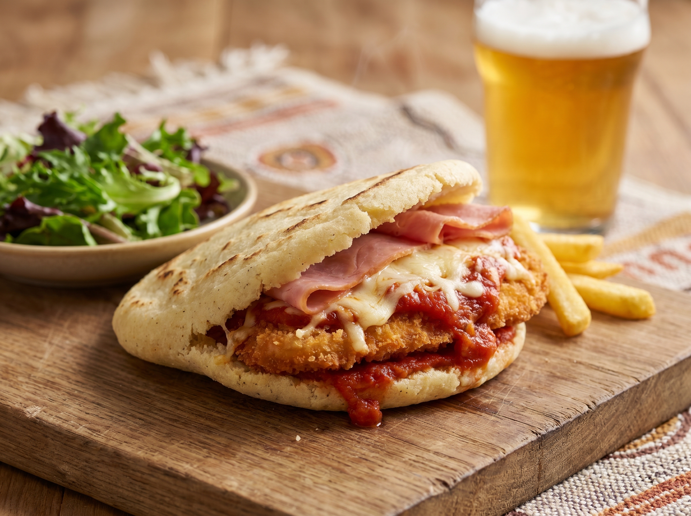 Arepa de Pollo a la Parmigiana (Chicken Parma Arepa)