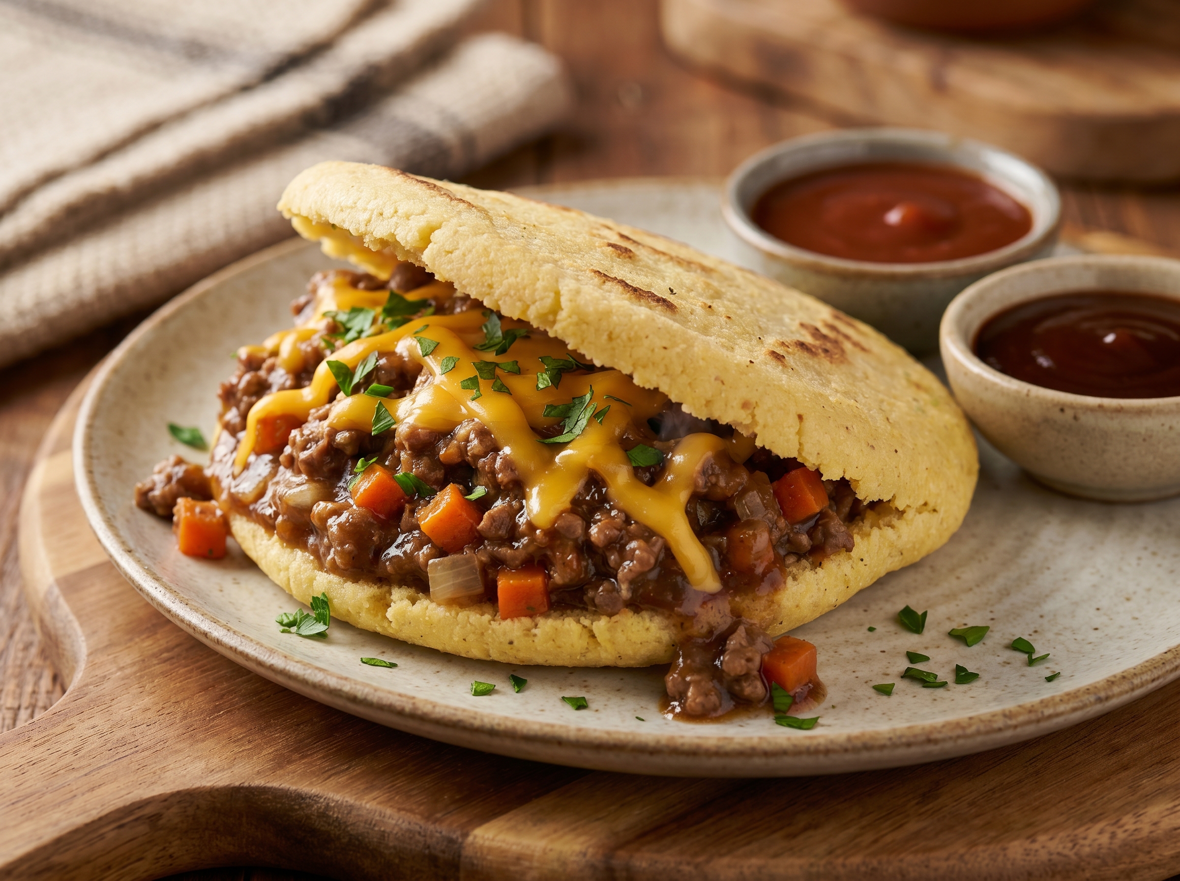 Arepa de “Meat Pie” Australiano