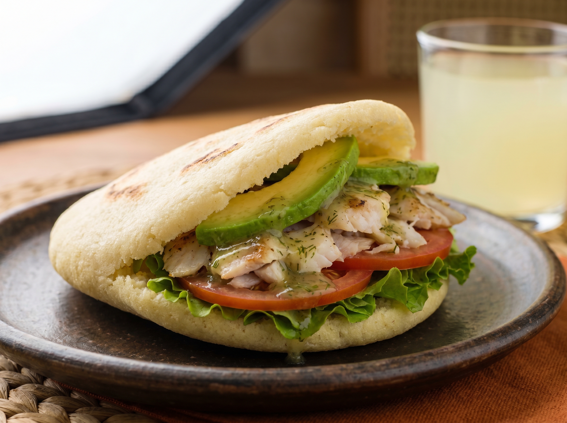 Arepa de Pescado a la Plancha con Salsa de Limón y Eneldo (Inspirada en Inverloch)