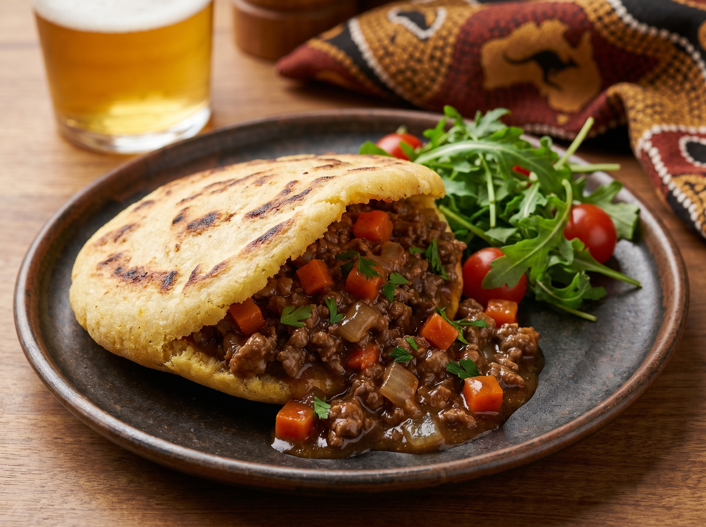 Arepa Australiana de Carne al Estilo Ipswich (Meat Pie)