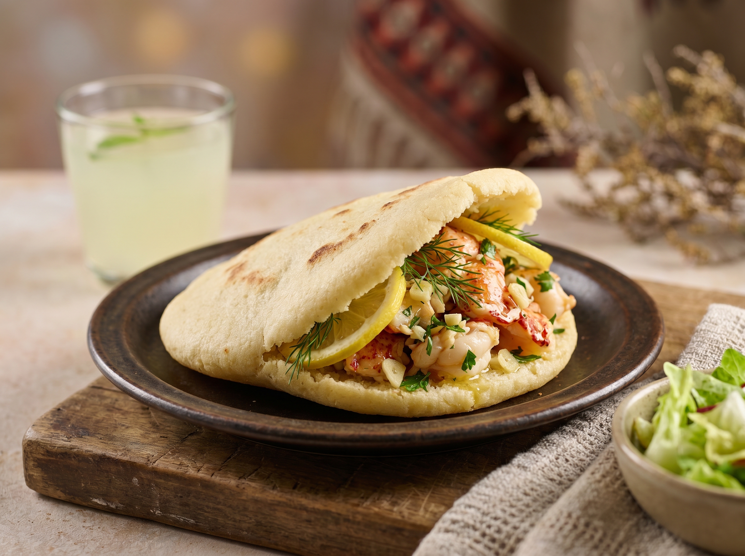Arepa de Langosta a la Mantequilla de Limón (Estilo Kalbarri)