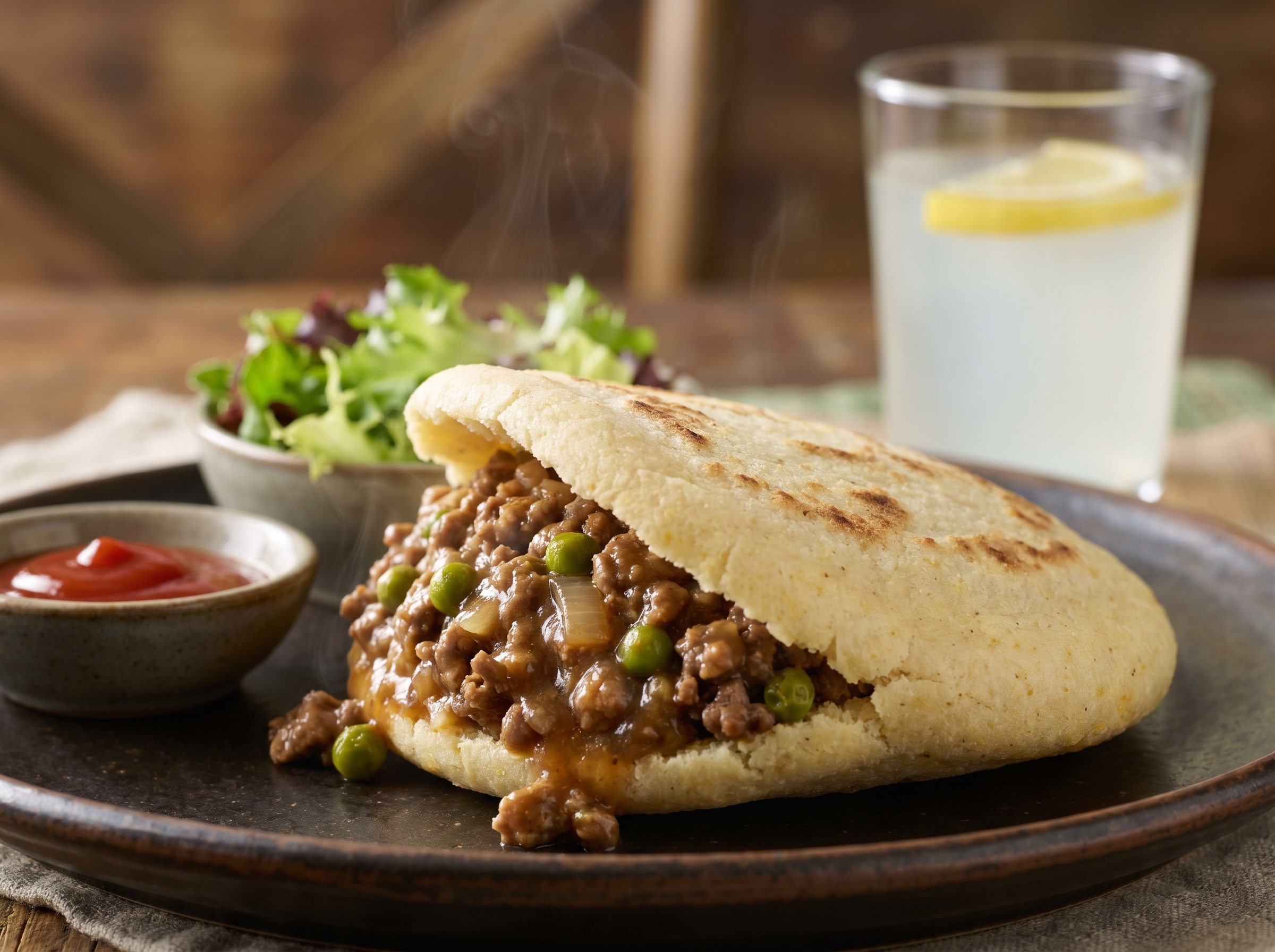 Arepa Rellena de Carne Estilo Pastel Australiano (Kiama)