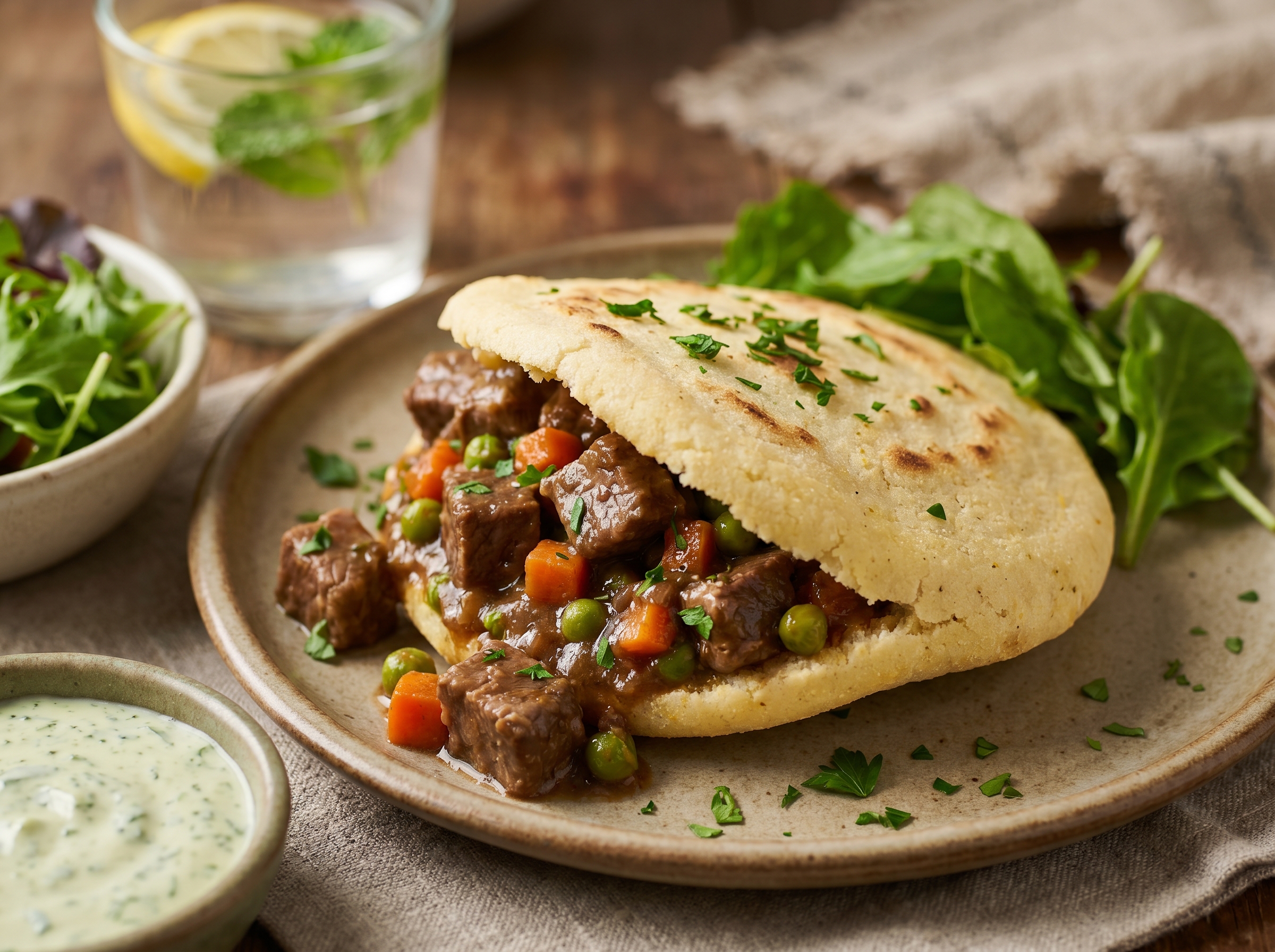 Arepa Australiana de Carne Guisada (Inspirada en la Tarta de Carne de Kilmore)