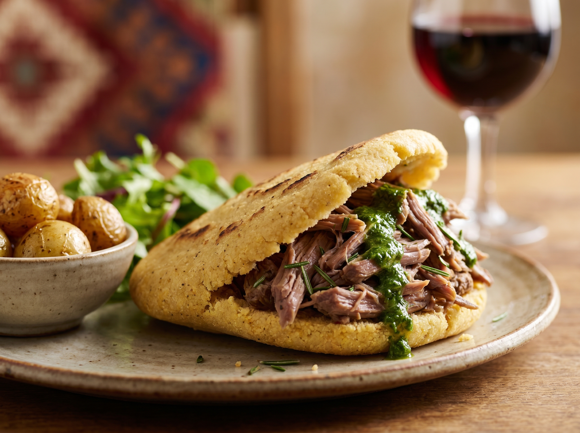 Arepa de Cordero al Romero y Menta (Australiana)