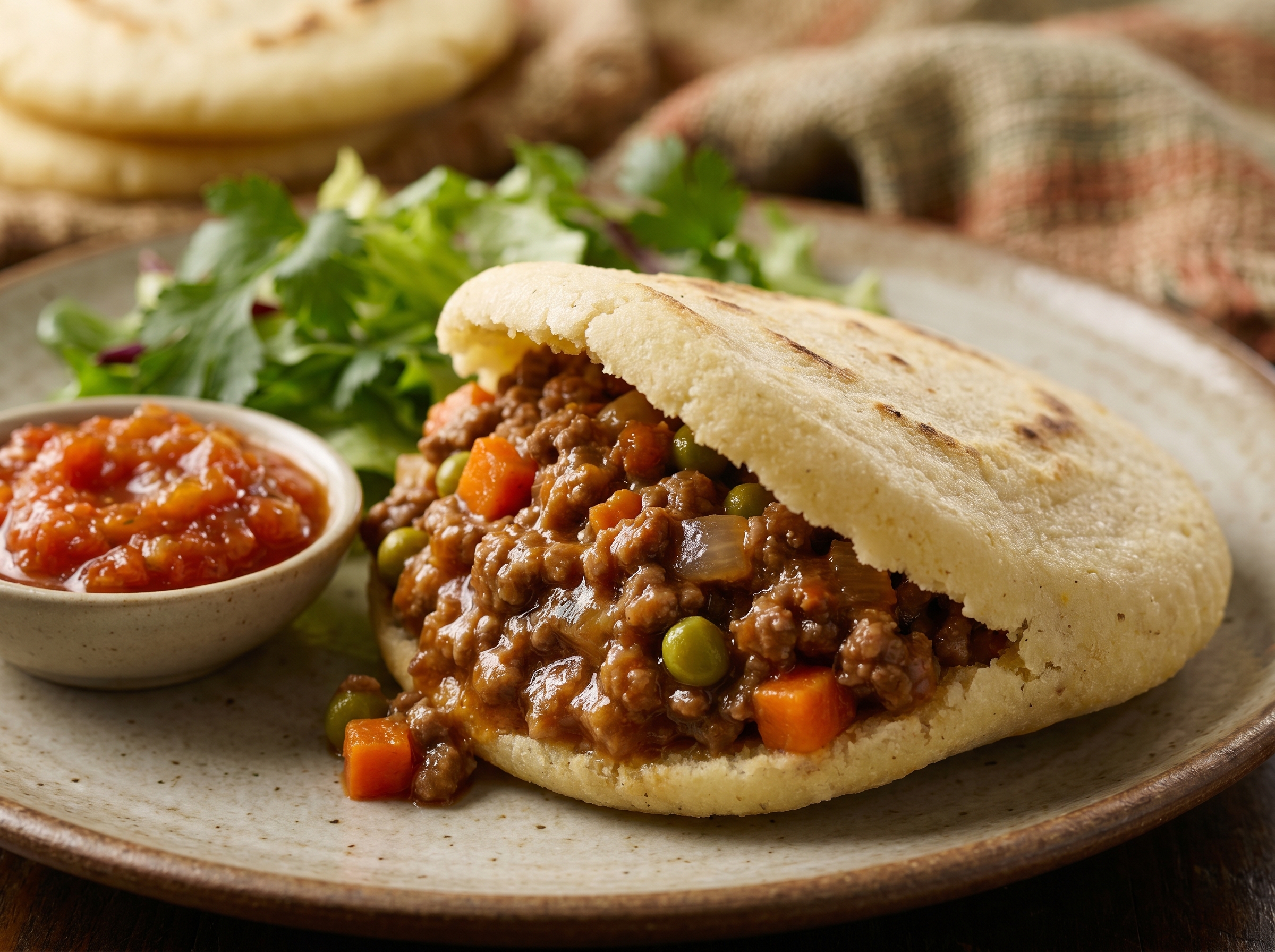 Arepa de Pastel de Carne Australiano