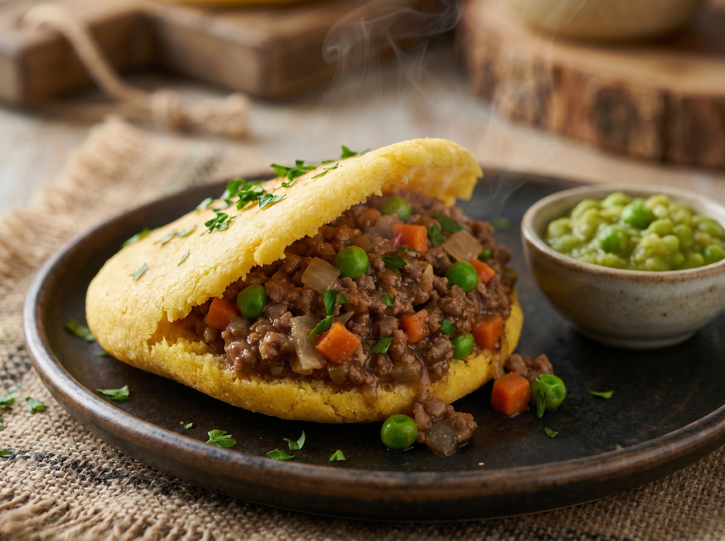 Arepa de Pastel de Carne Australiano