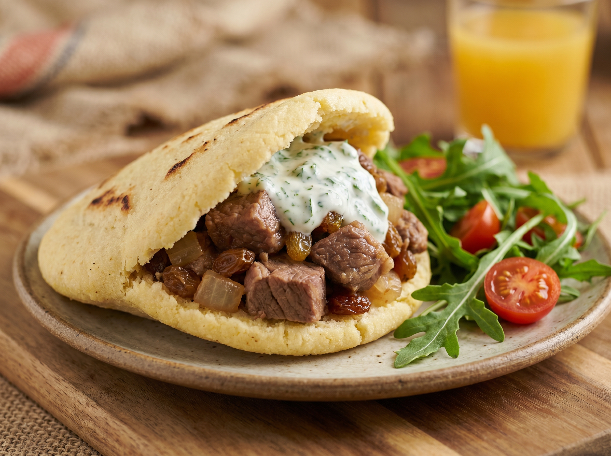 Arepa de Cordero Mallee con Sultanas