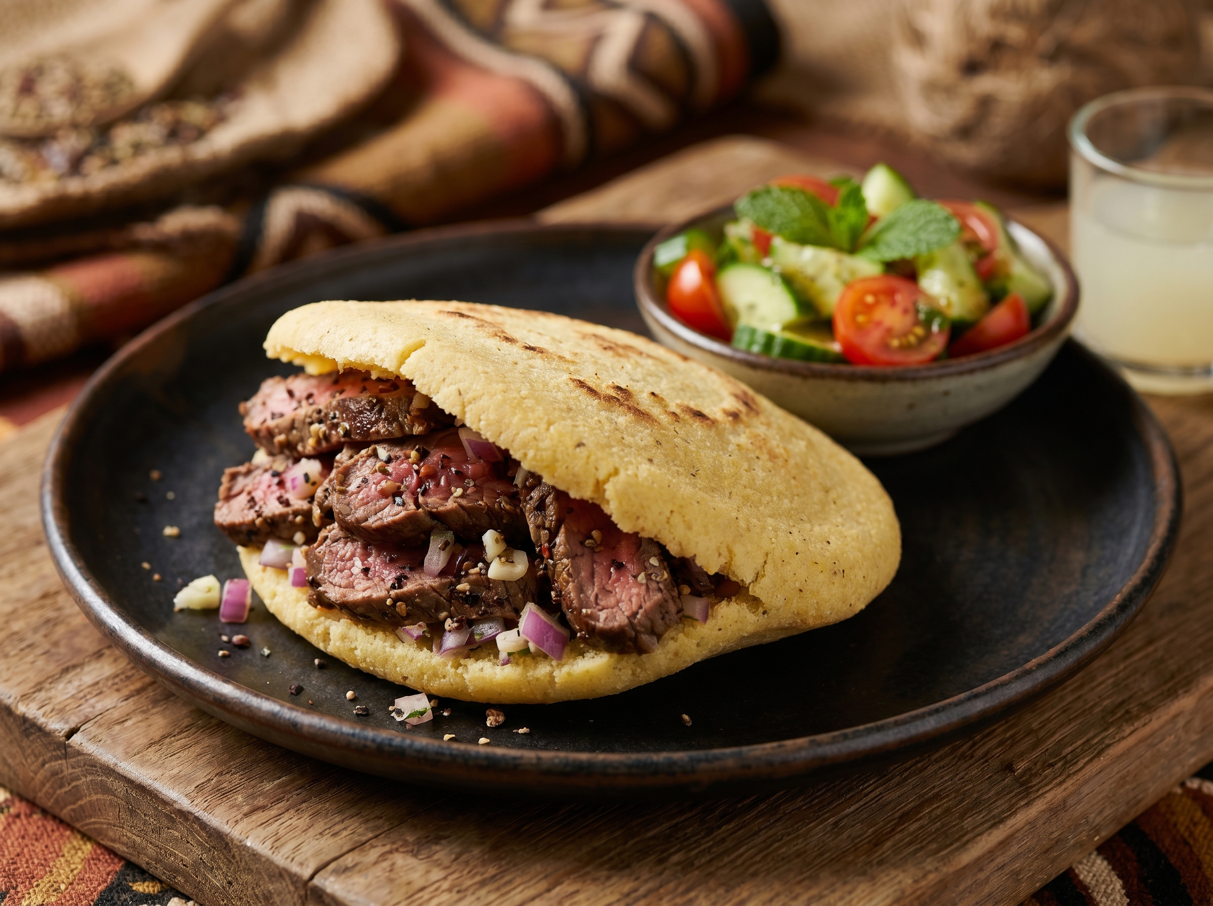 Arepa de Canguro con Pimienta Silvestre Australiana