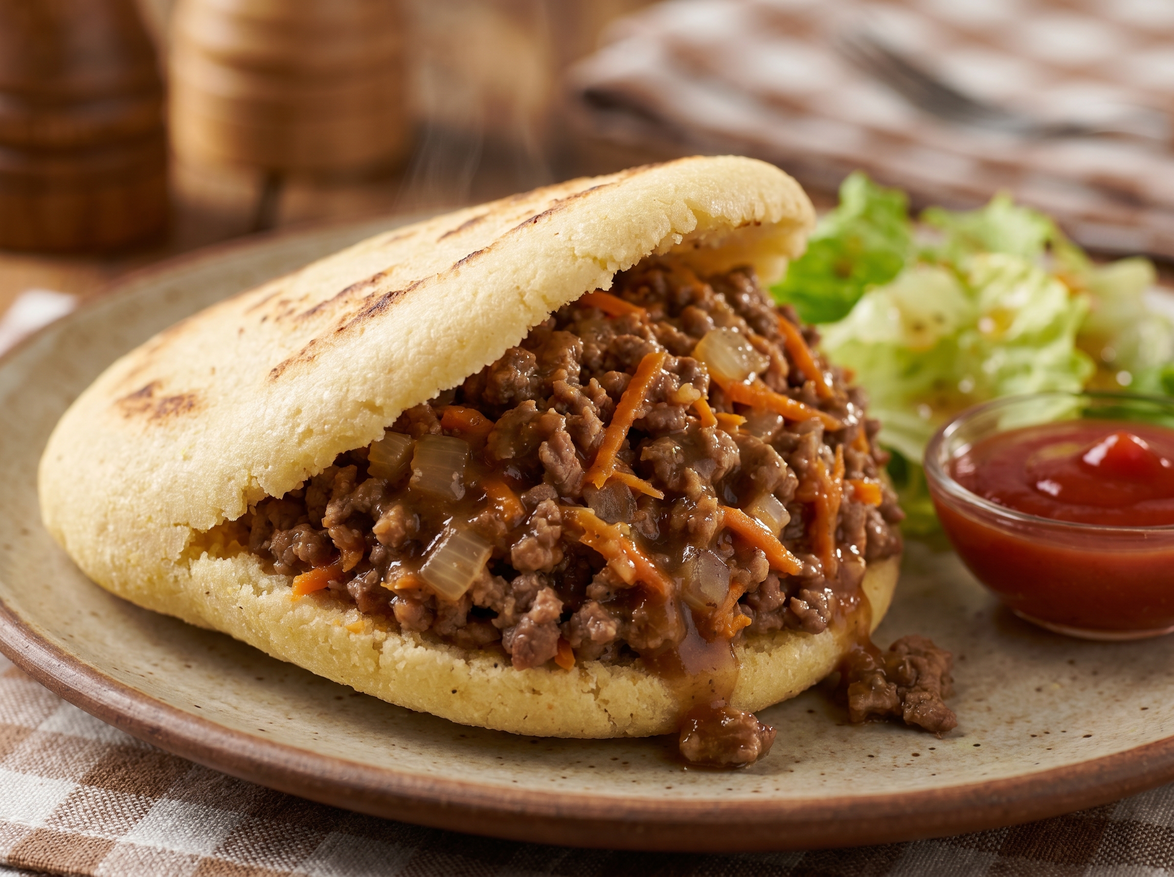 Arepa Rellena de Carne al Estilo Meat Pie Australiano