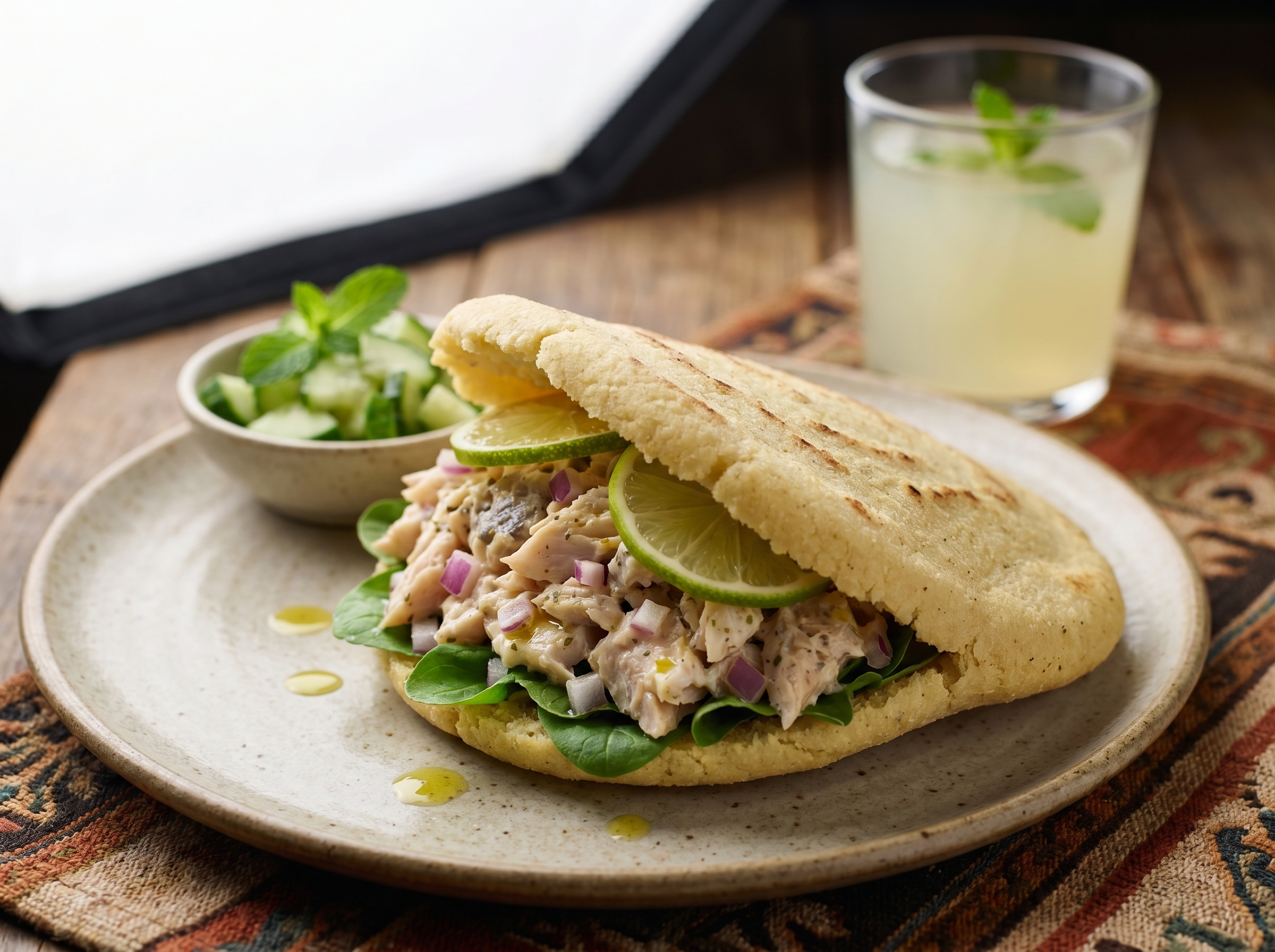 Arepa de Barramundi con Limón Mirtáceo