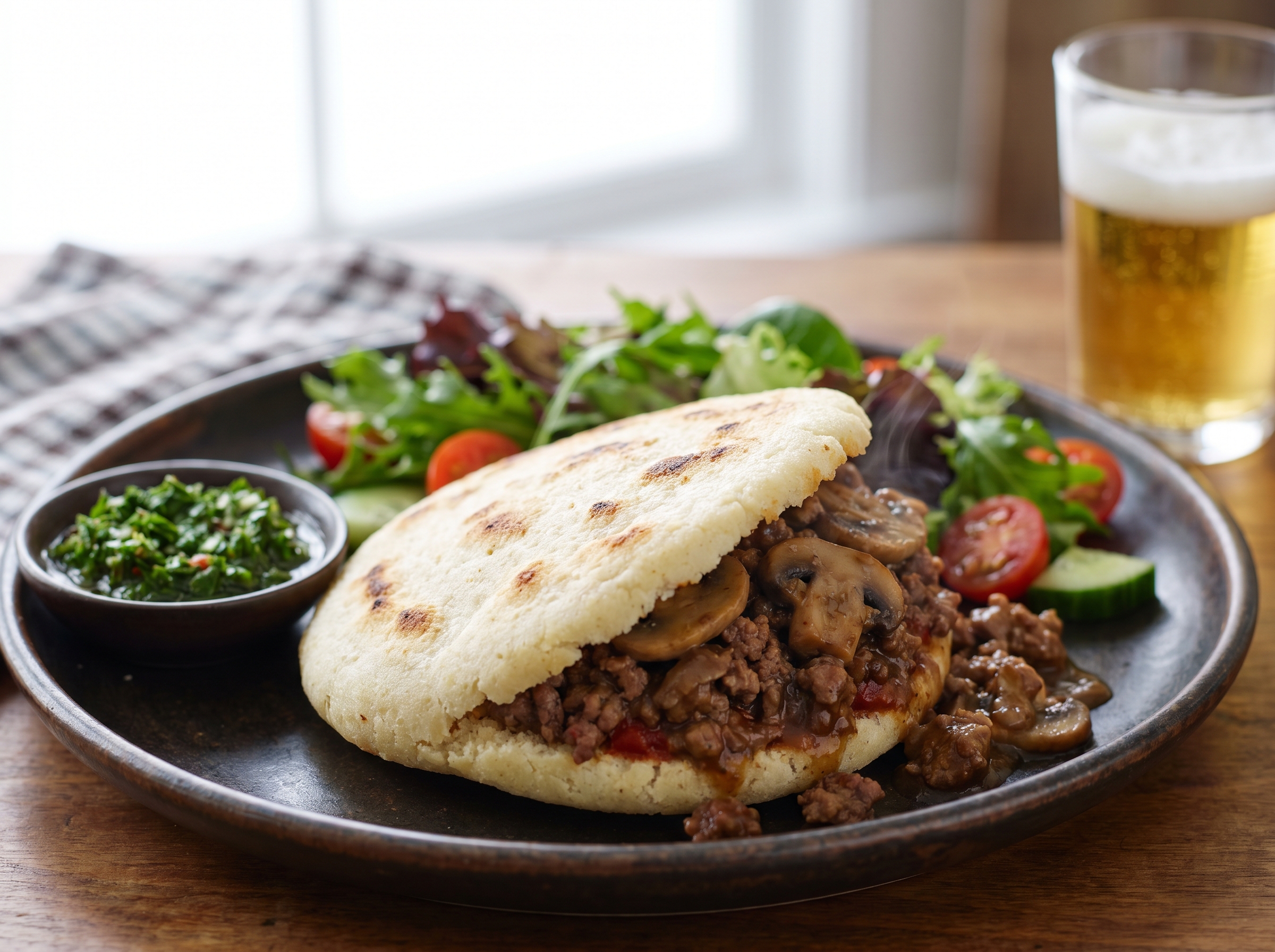 Arepa Rellena de Pastel de Carne Australiano (Australian Meat Pie Arepa)