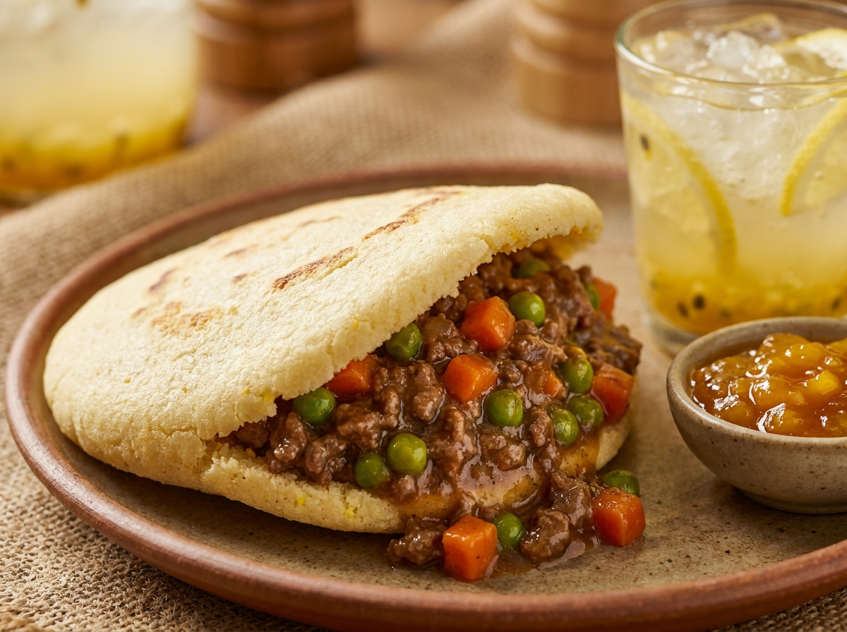 Arepa Australiana de Pastel de Carne (Meat Pie Arepa)