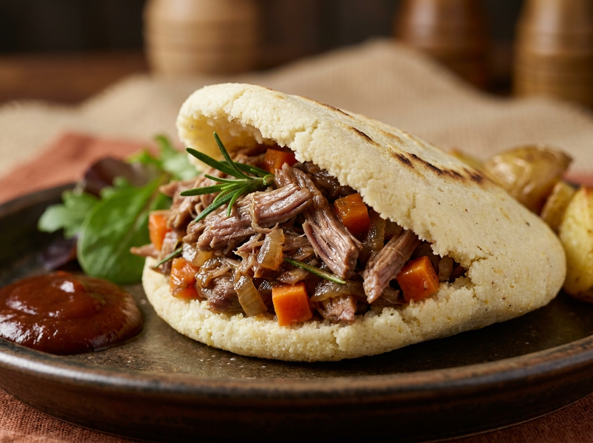 Arepa Australiana de Cordero y Romero