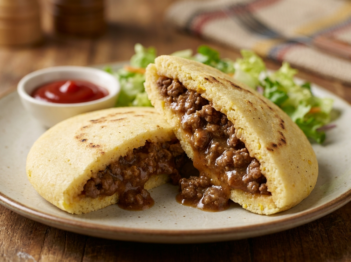 Arepa de Pie de Carne Australiana