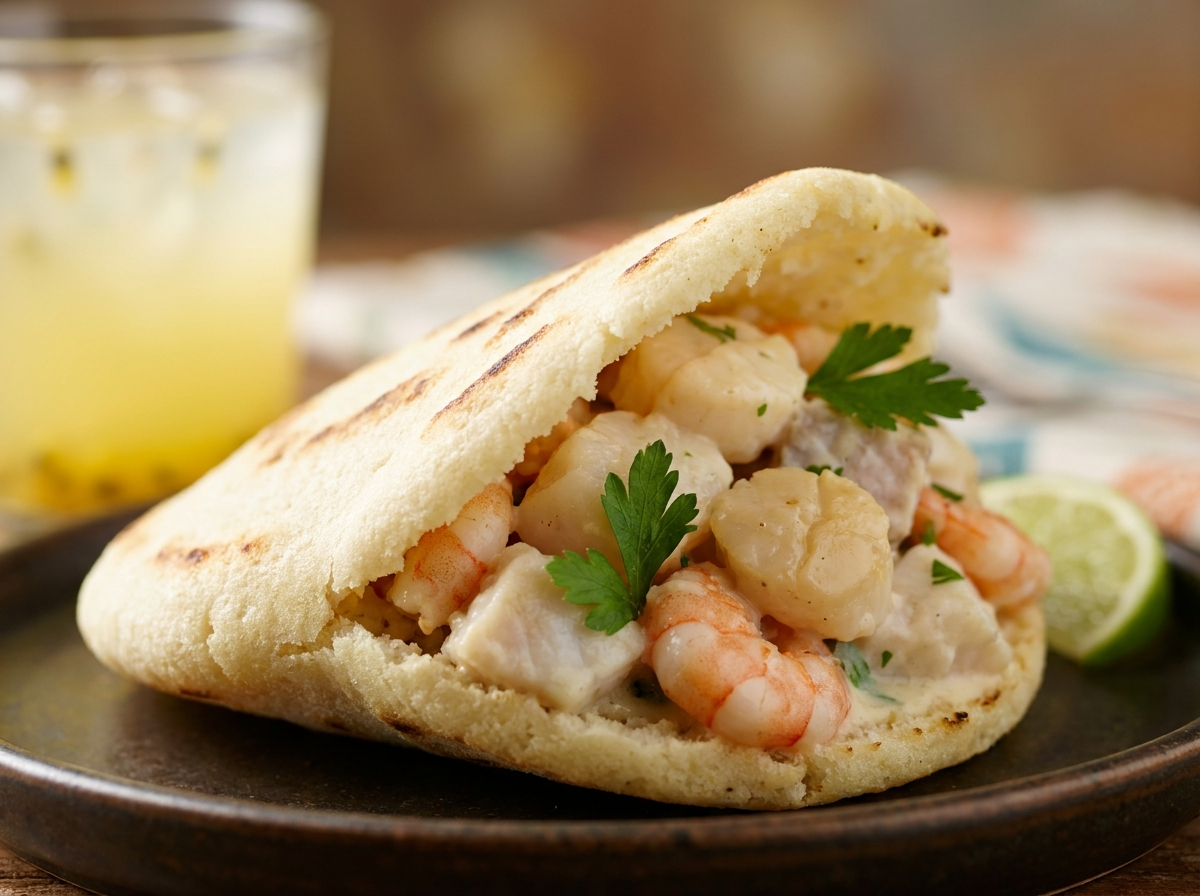 Arepa Rellena de Chowder Australiano (Tannum Sands)