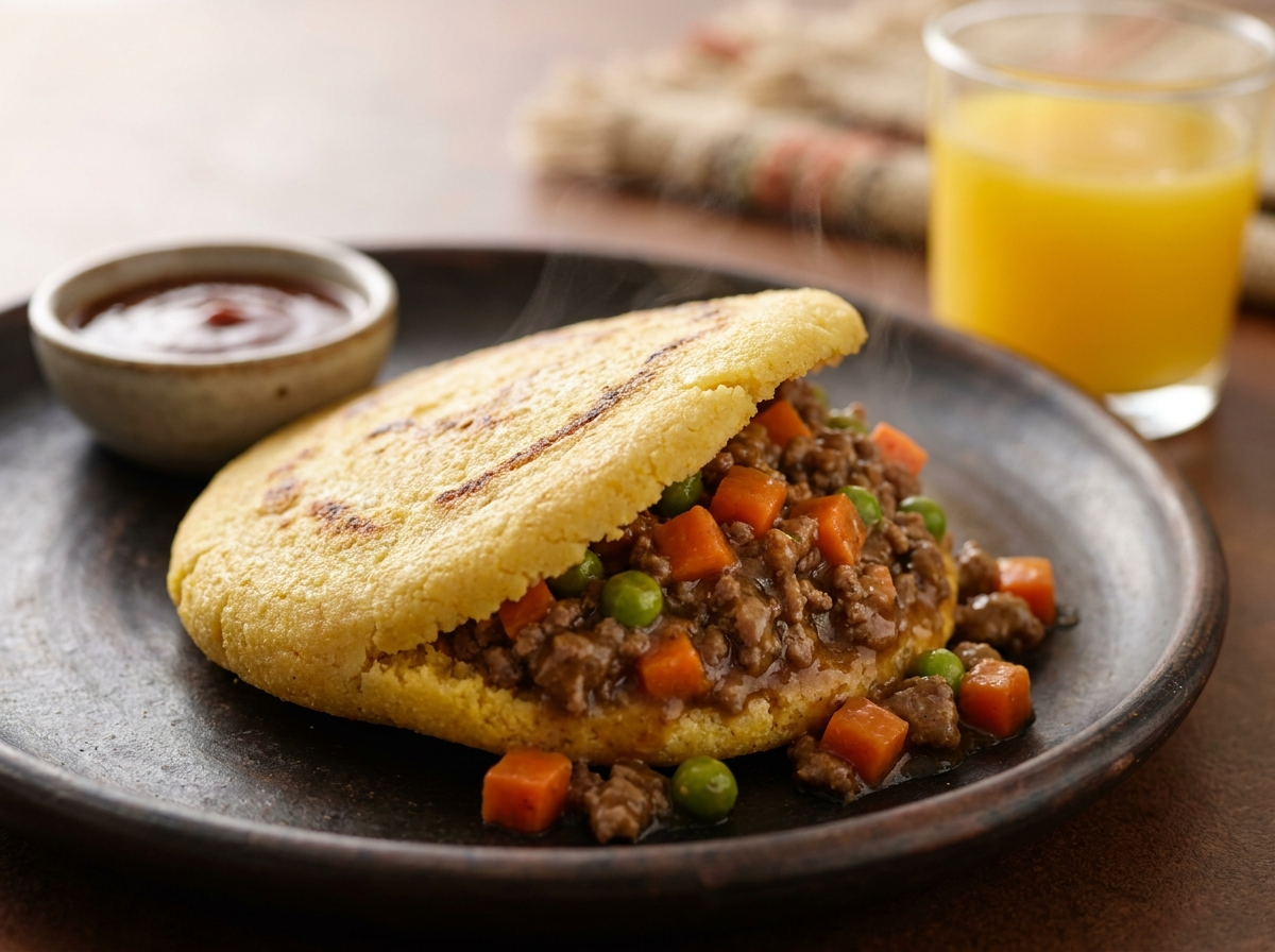 Arepa Australiana de Carne al Estilo 'Meat Pie'