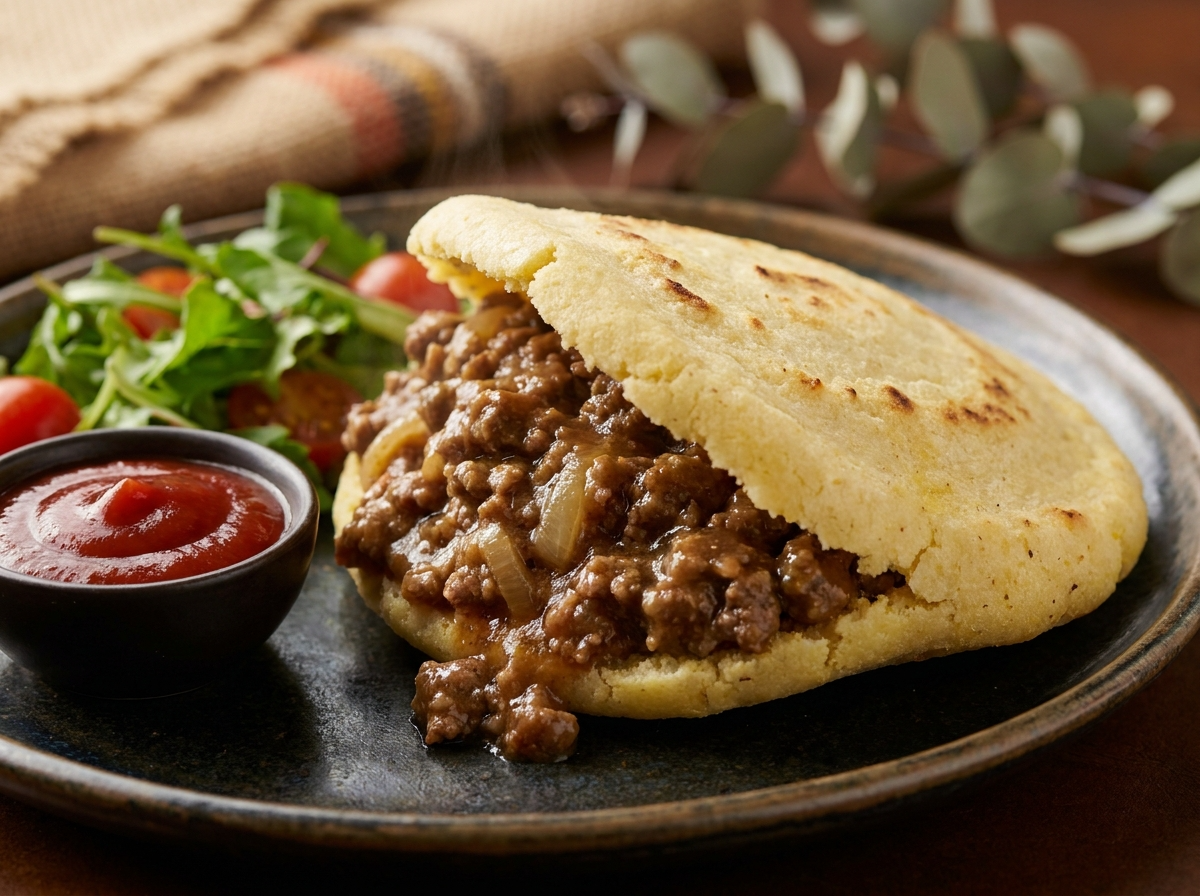 Arepa de Pastel de Carne Australiano