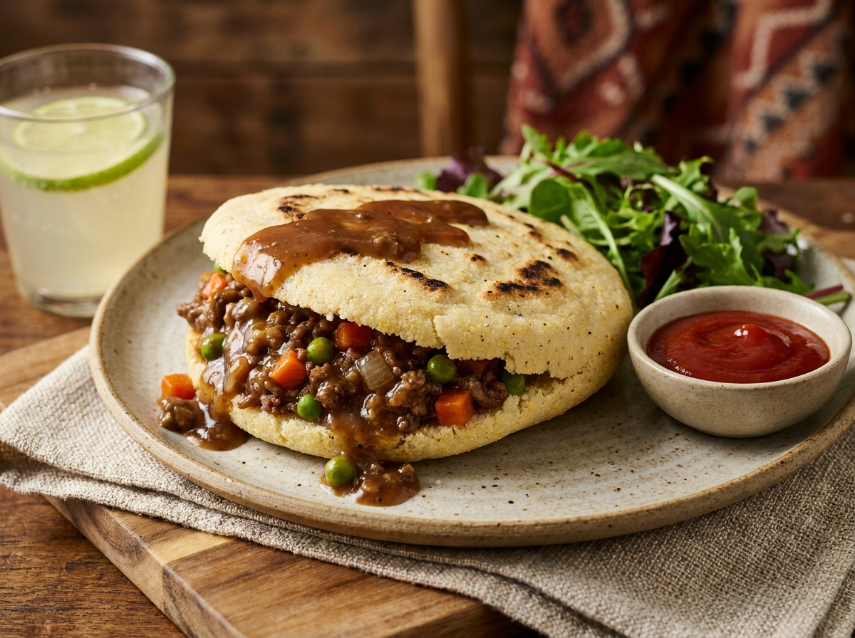 Australian Meat Pie Arepa (Estilo Toowoomba)