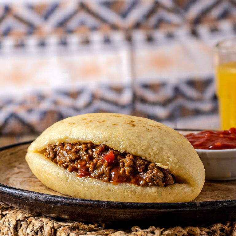 Arepa Rellena de Carne Estilo Meat Pie Australiano
