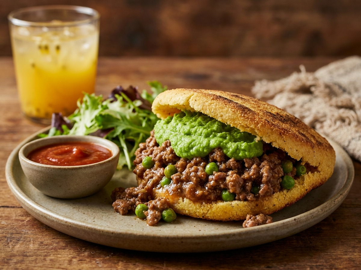 Arepa Rellena al Estilo Australiano (Australian Meat Pie Arepa)