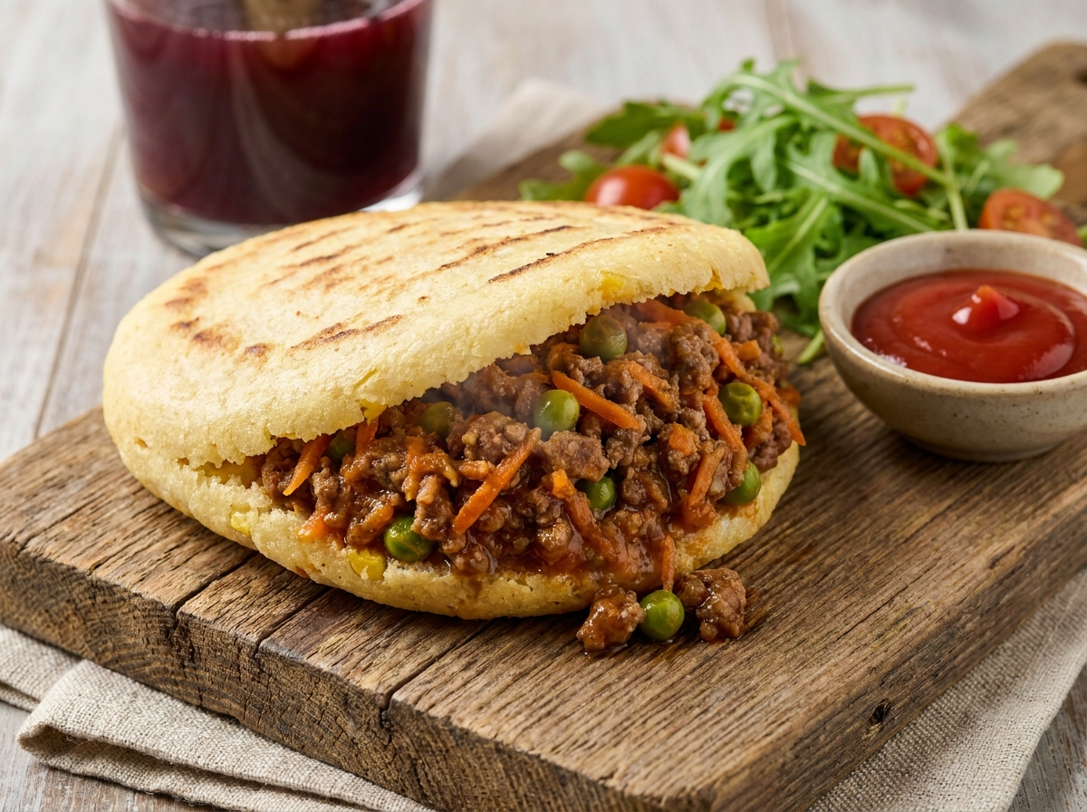 Arepa de Carne al Estilo Australiano (Meat Pie Arepa)