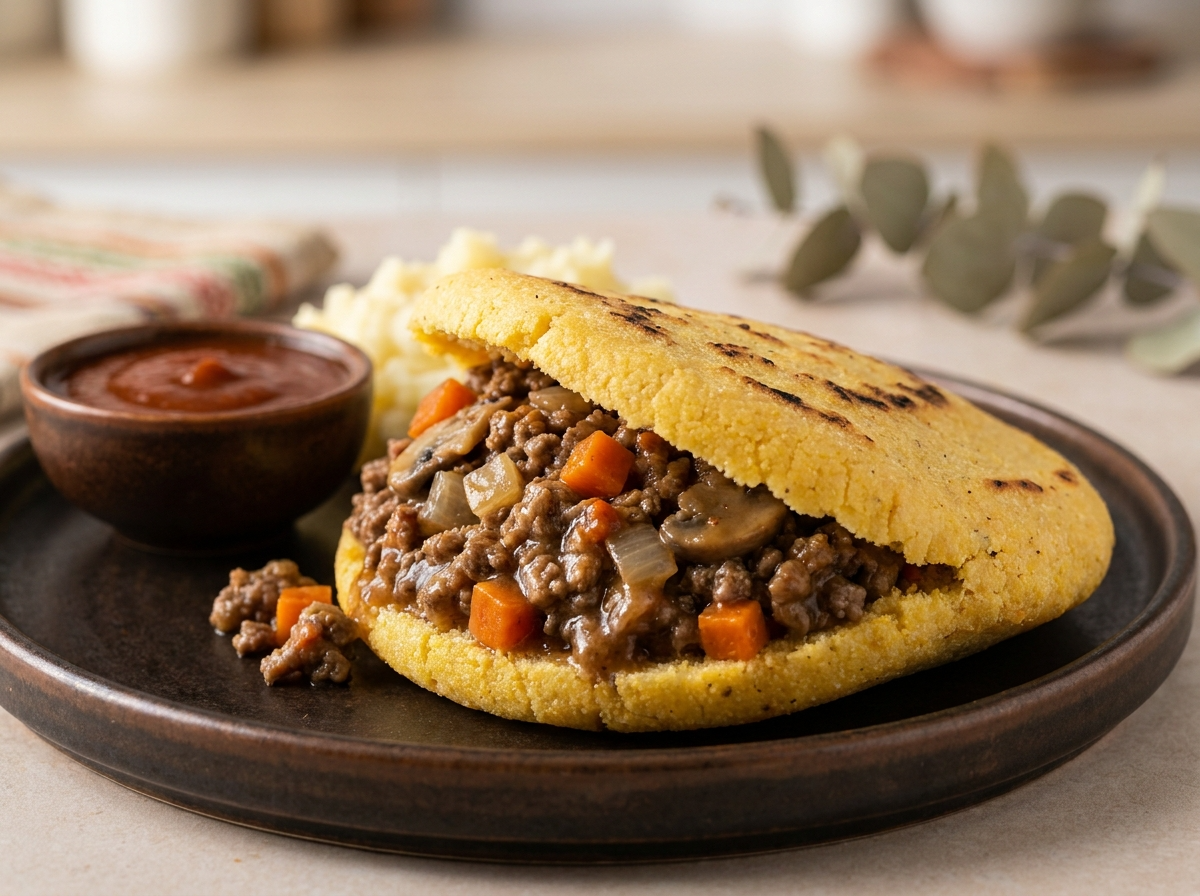 Arepa Australiana de Carne (Meat Pie Arepa)