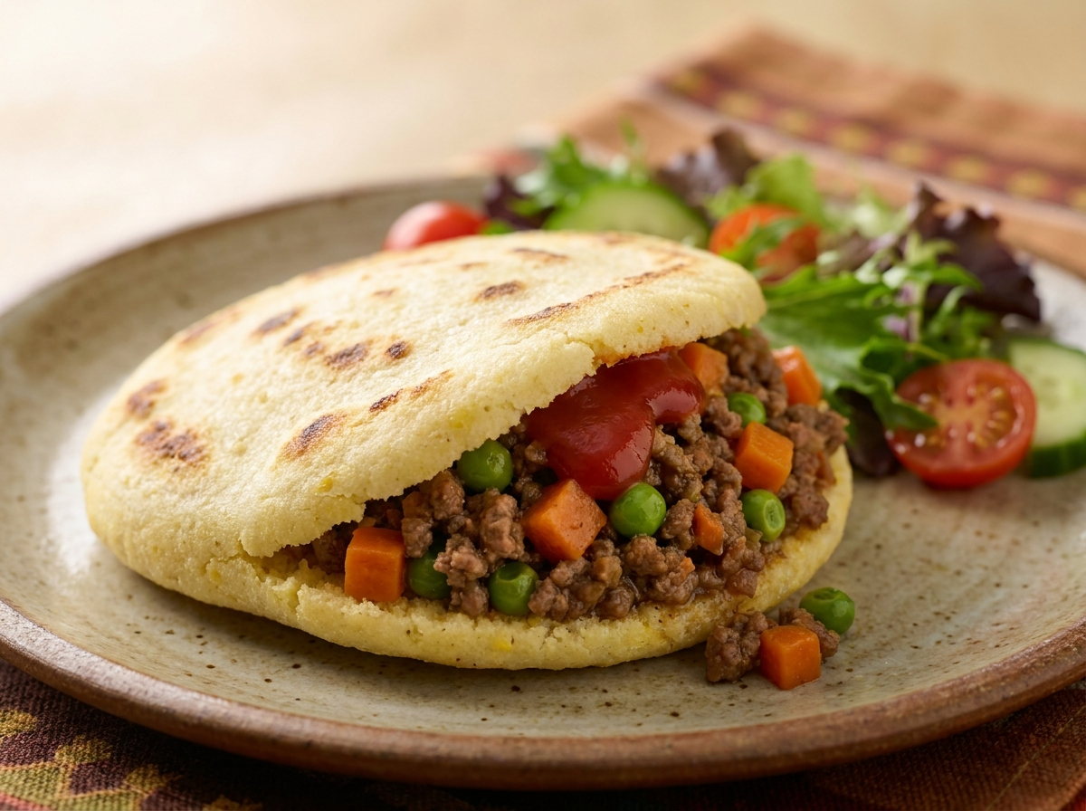 Arepa de Pie de Carne Australiana