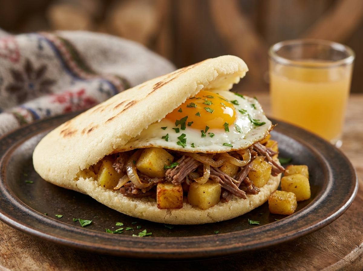 Arepa Tiroler Gröstl: Una Fusión Austriaca en Maíz