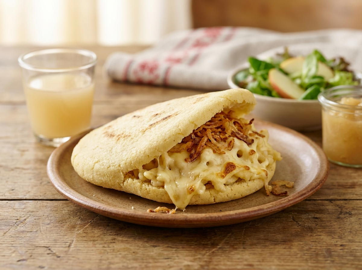 Arepa Rellena de Kasnocken (Estilo Abtenau)