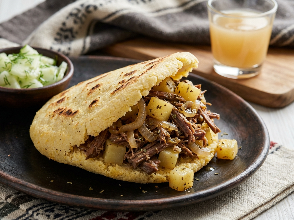 Arepa al Estilo Tirolés (Tiroler Gröstl Arepa)