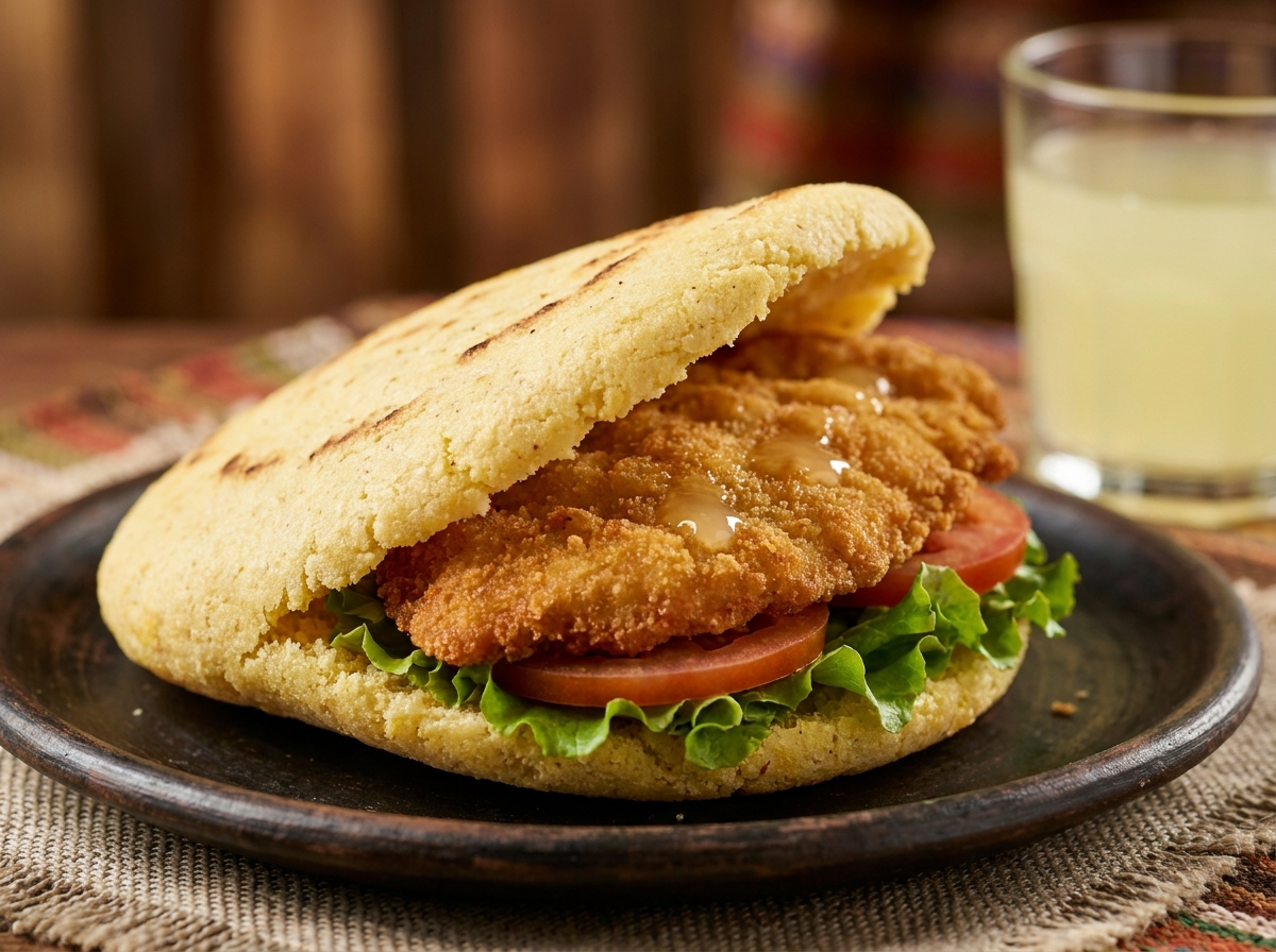 Arepa de Wiener Schnitzel