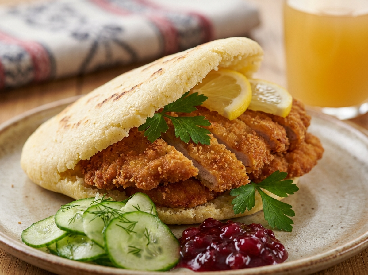 Arepa de Schnitzel Vienés (Wiener Schnitzel Arepa)