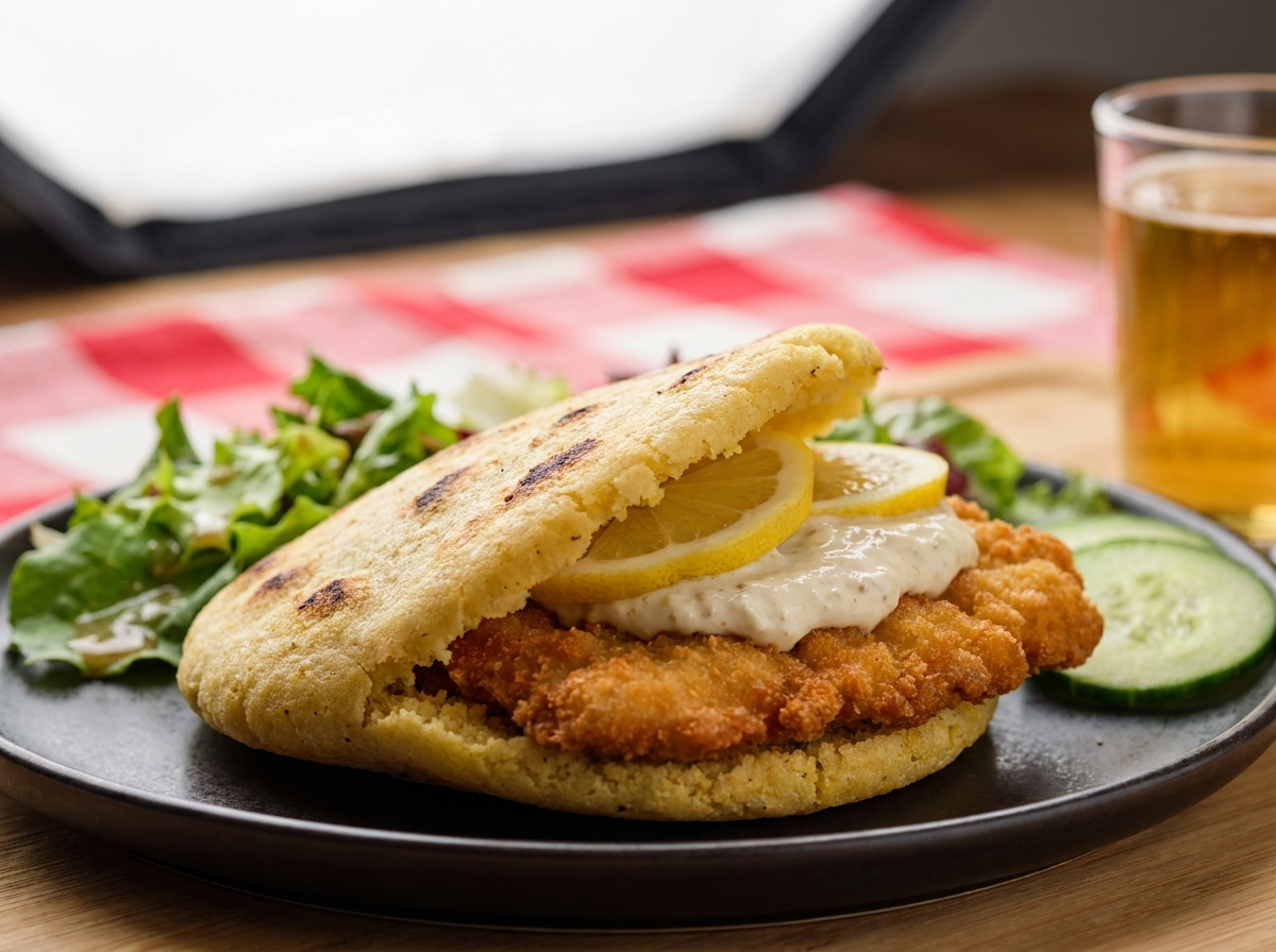 Arepa de Schnitzel Vienés