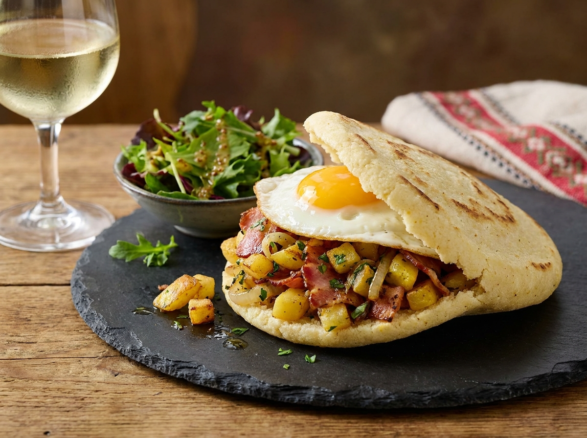 Arepa Tiroler Gröstl – Fusión de Sabores Alpinos en una Arepa