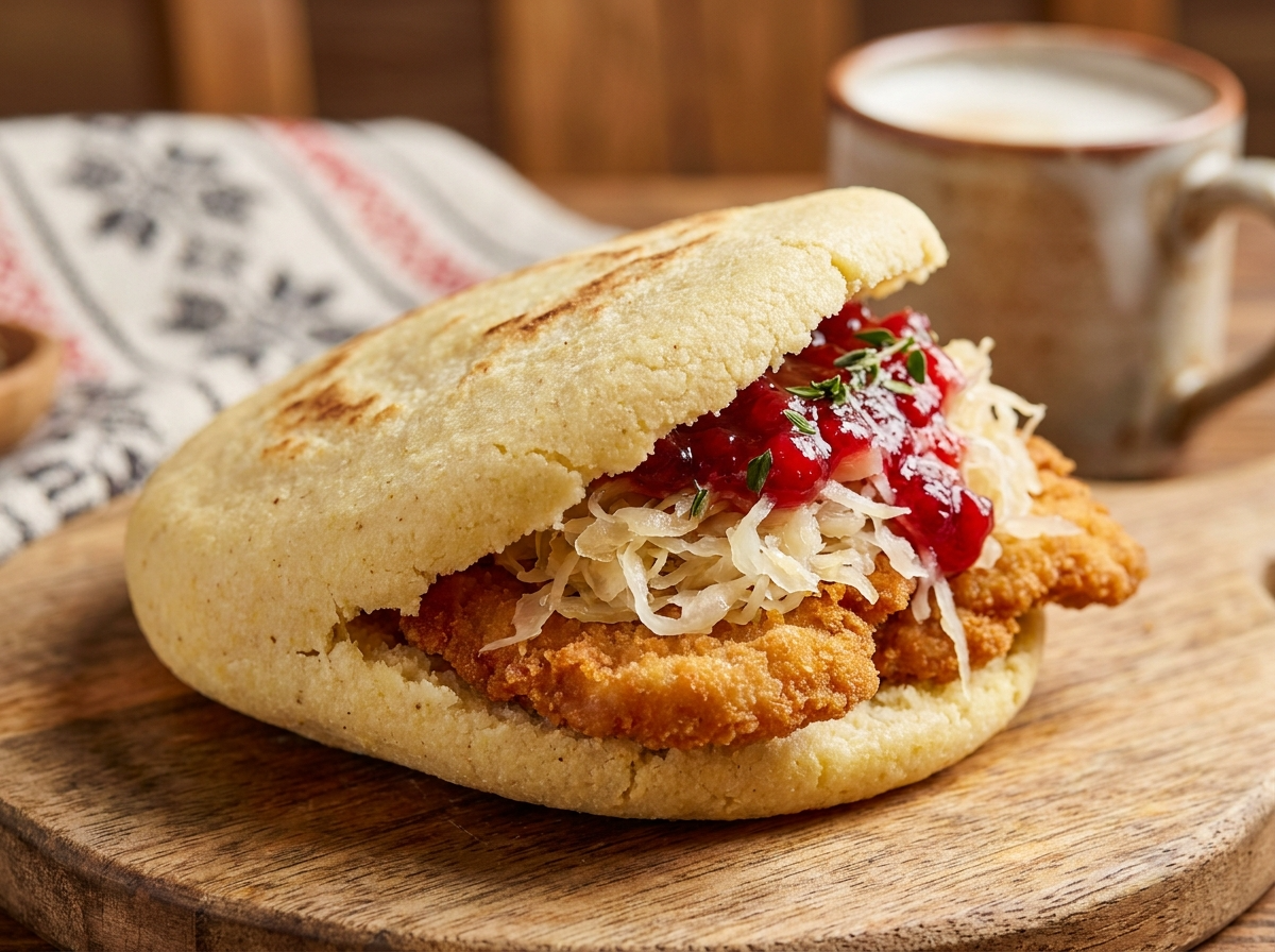 Arepa de Schnitzel Vienés (Wiener Schnitzel Arepa)