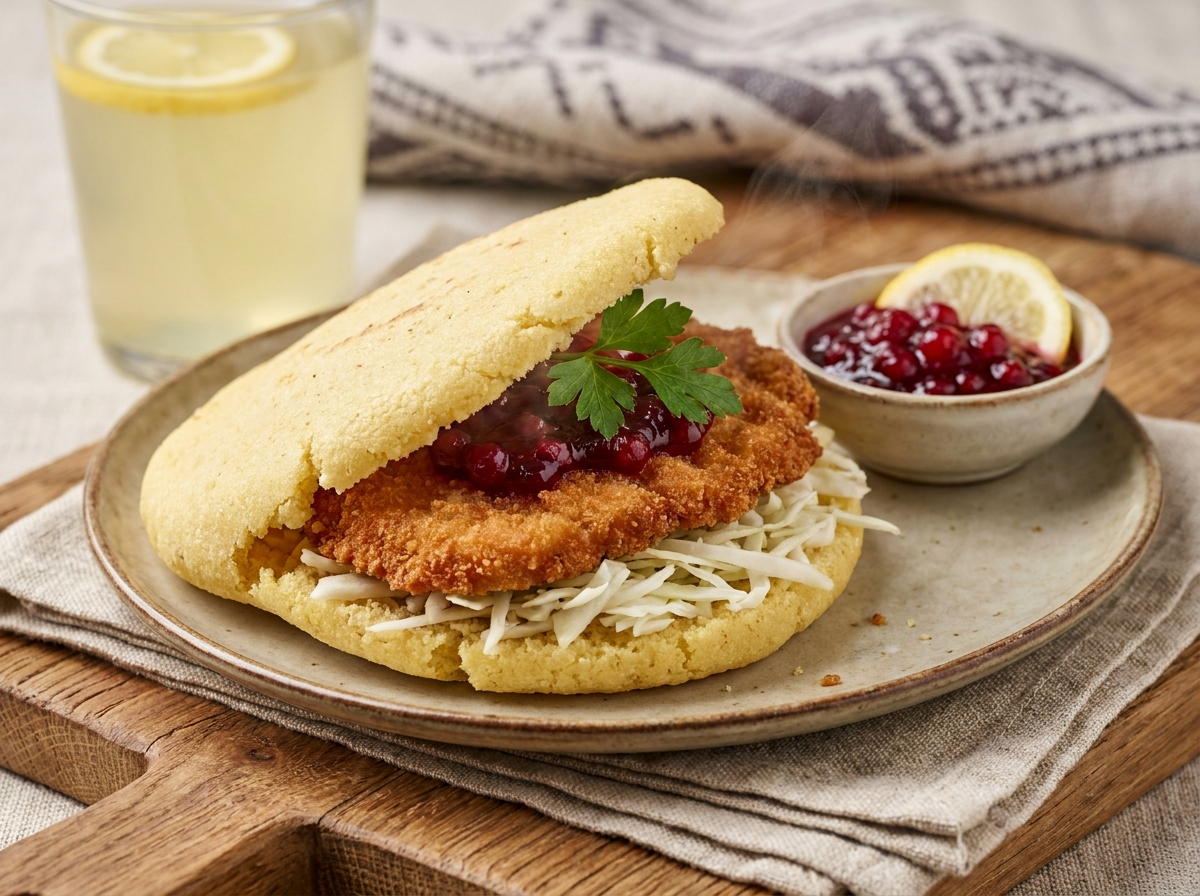 Arepa de Schnitzel Vienés
