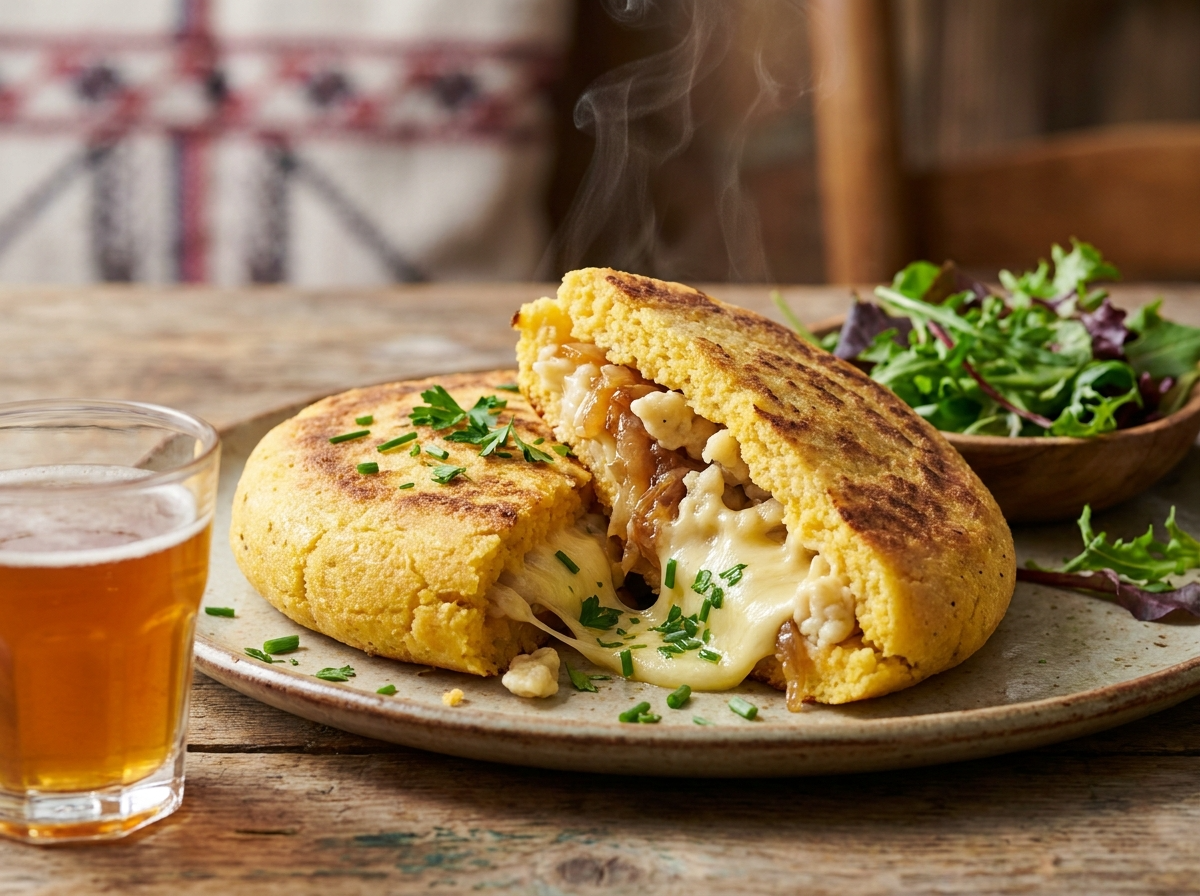 Arepa de Käsespätzle – Fusión Austriaca