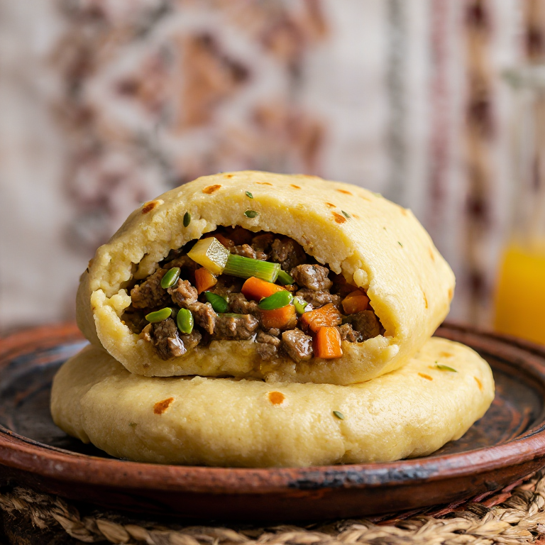Arepa Estiria: Rellena de Cerdo y Verduras con Semillas de Calabaza