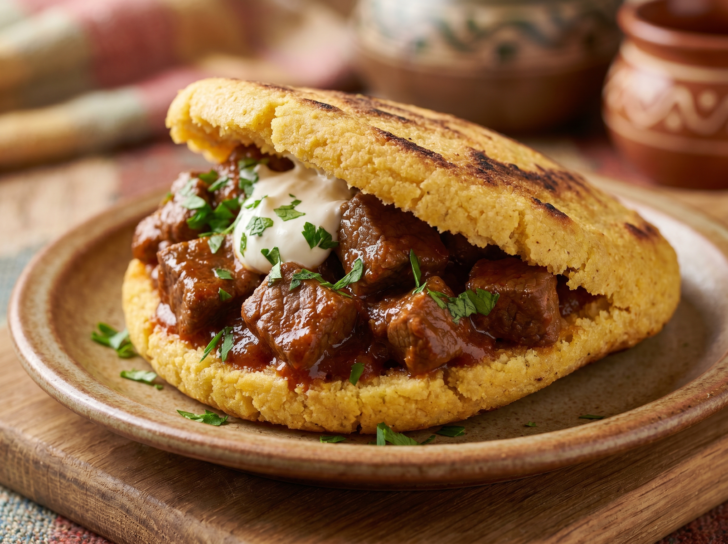 Arepa de Gulasch Estirio (Judenburg)