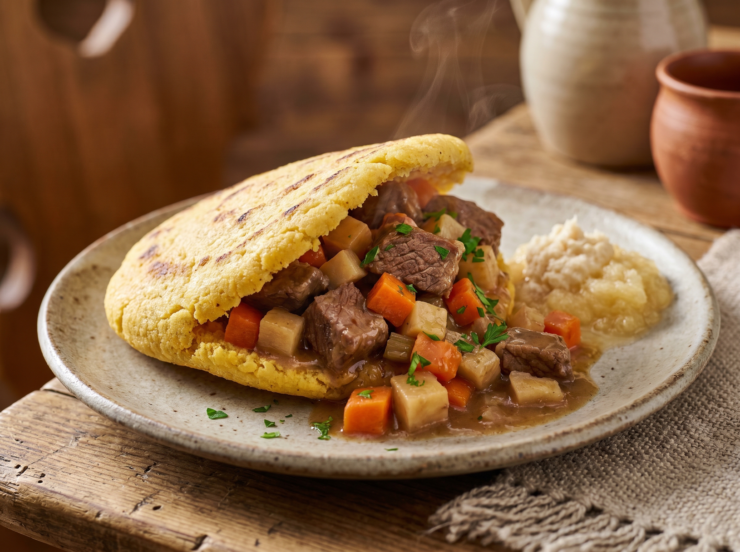 Arepa Kapfenberg: Rellena de Steirisches Wurzelfleisch