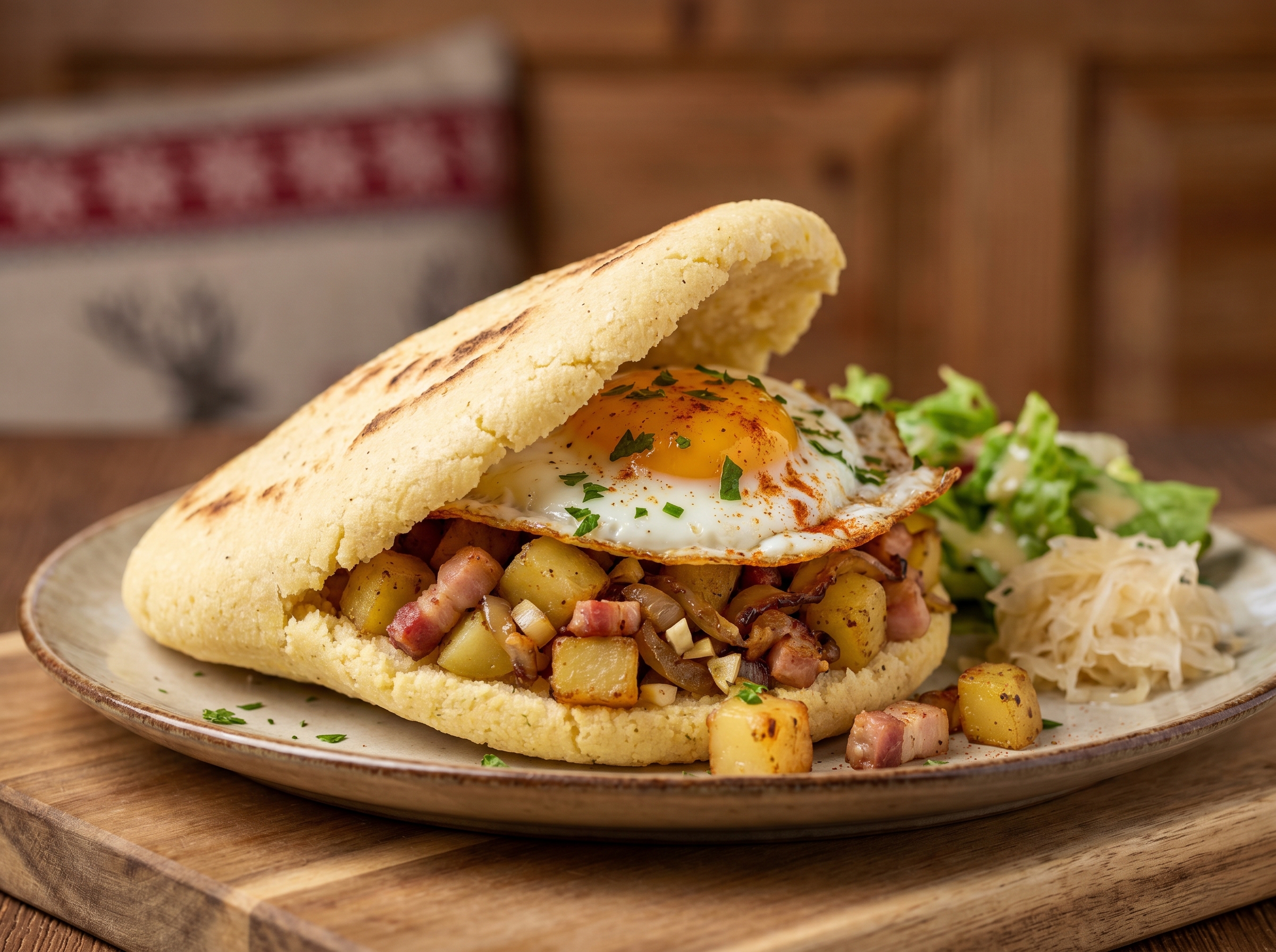 Arepa Tiroler Gröstl: La Fusión Alpina en tu Mesa