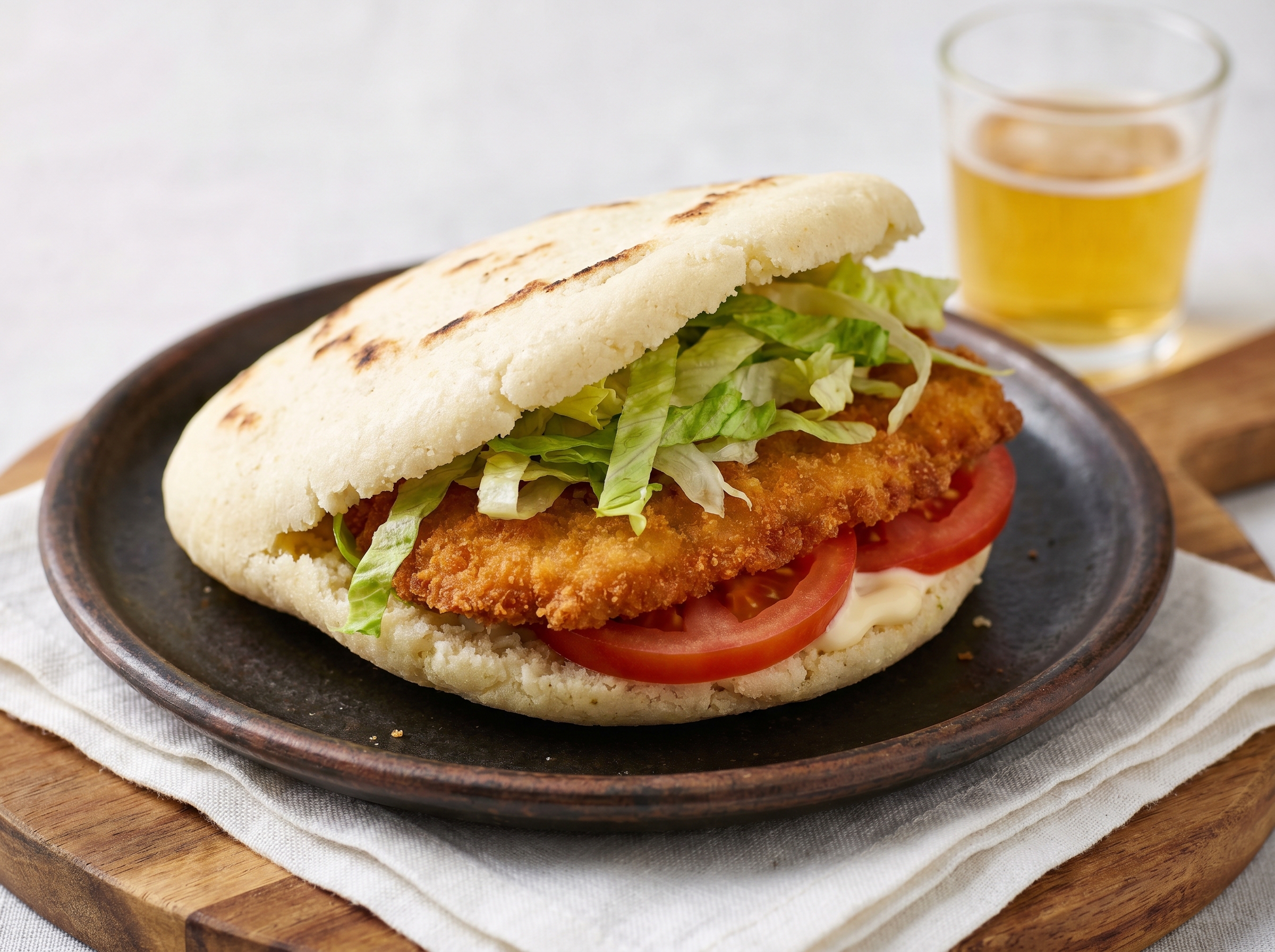 Arepa de Schnitzel Estilo Wiener