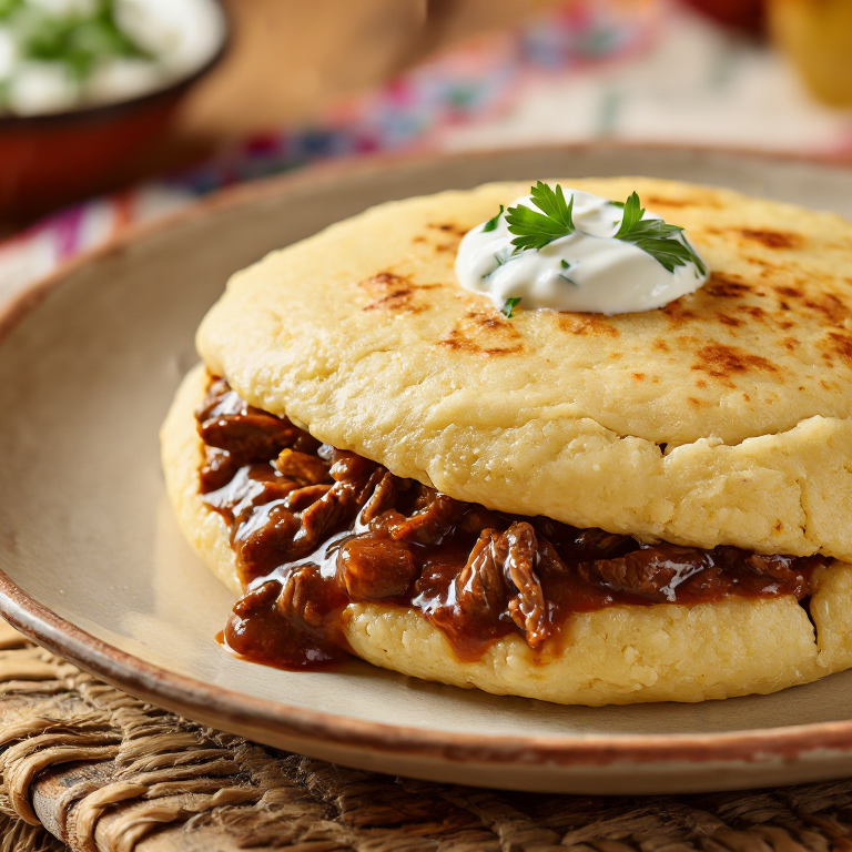 Arepa de Gulasch Austriaco Inspirada en Linz
