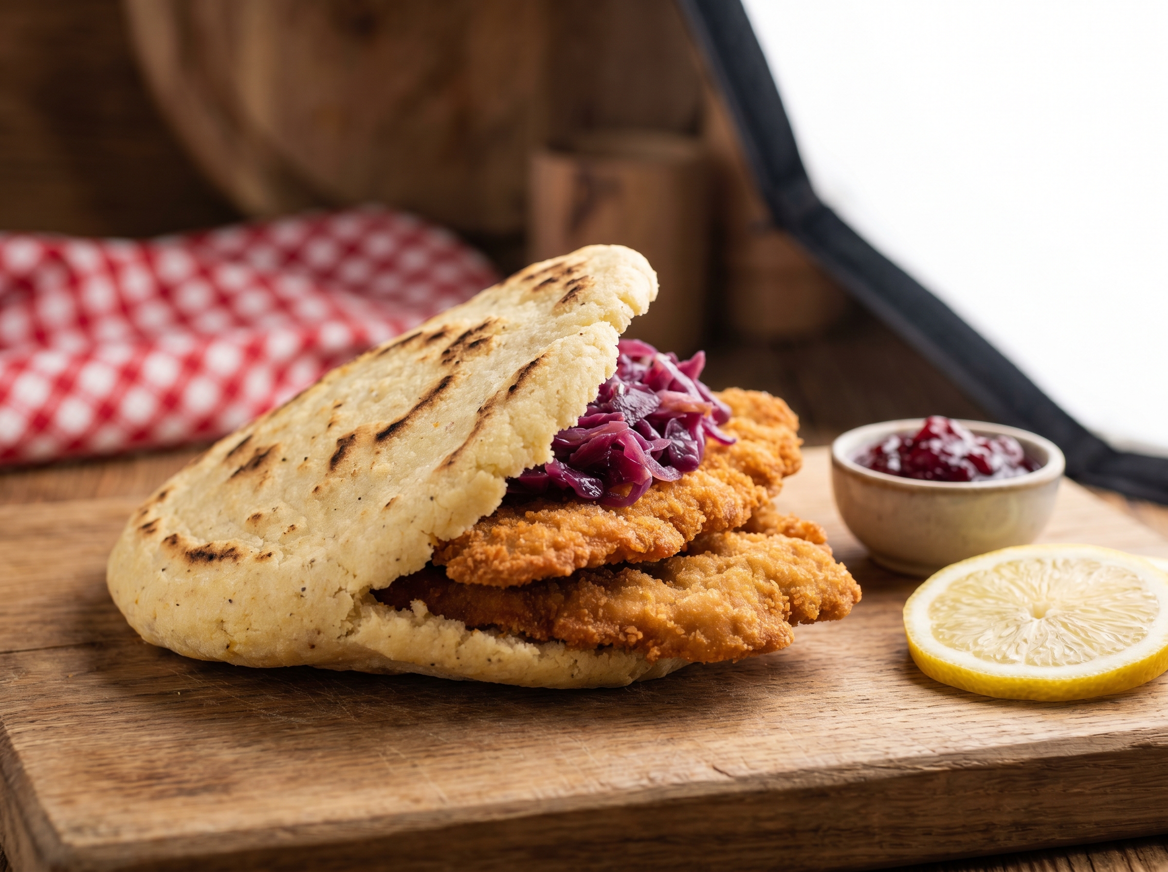 Arepa Schnitzel al Estilo Vienés